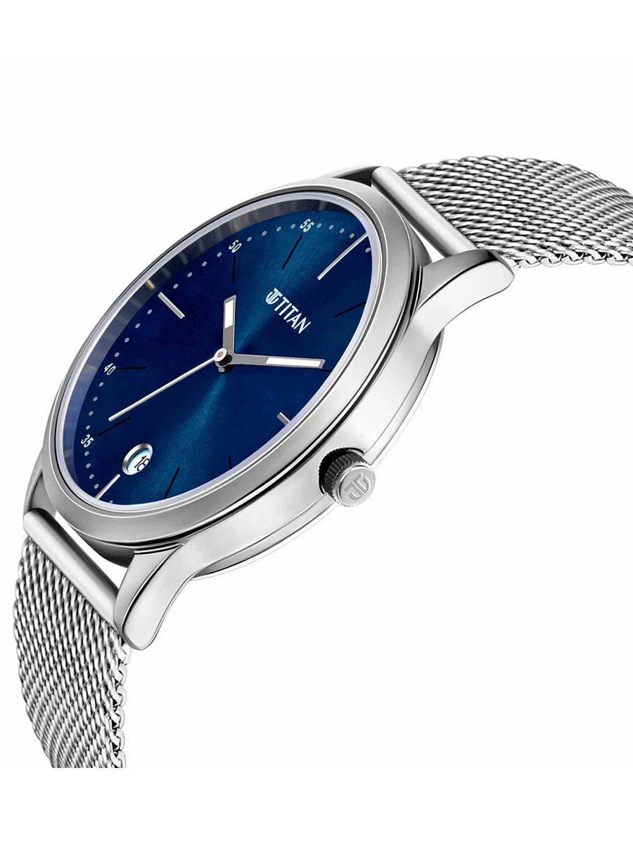 Titan 1806SM04 Elmnt Midnight Blue Dial Stainless Steel Strap Men Watch - Image 3