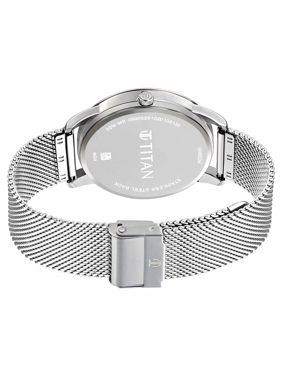 Titan 1806SM04 Elmnt Midnight Blue Dial Stainless Steel Strap Men Watch - Image 4