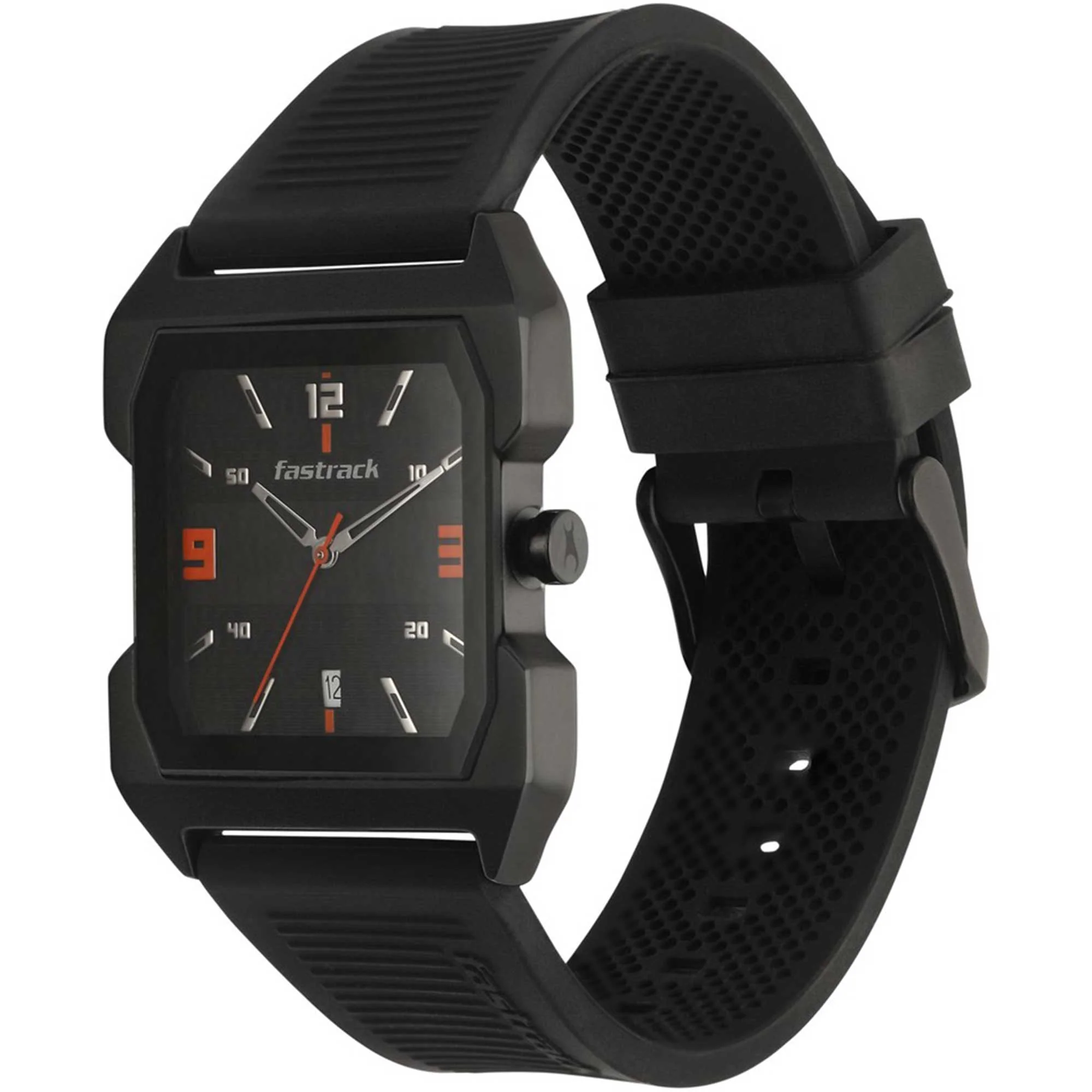 Fastrack Hitlist Quartz Analog with Date Black Dial PU Strap Watch for Guys - Image 3