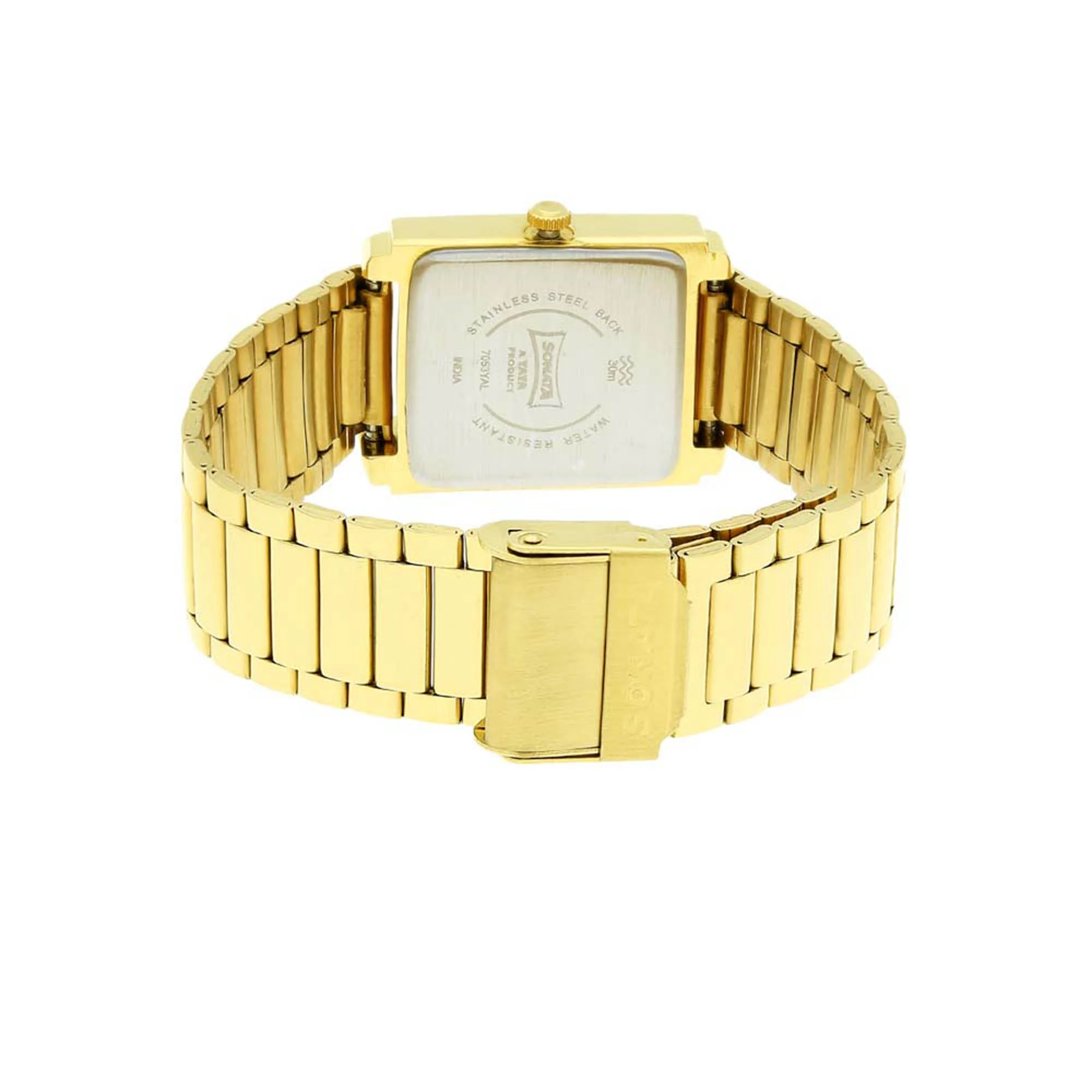 Sonata Quartz Analog with Day and Date Champagne Dial Metal Strap Watch for Men - Image 4