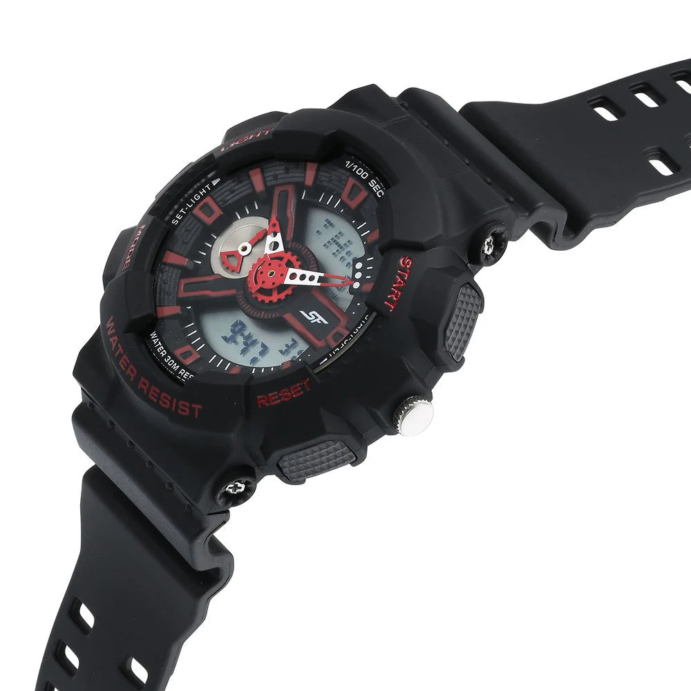 Sonata SF Dreamer Series Quartz Digital Analog Digital Black Plastic Strap for Men - Image 3