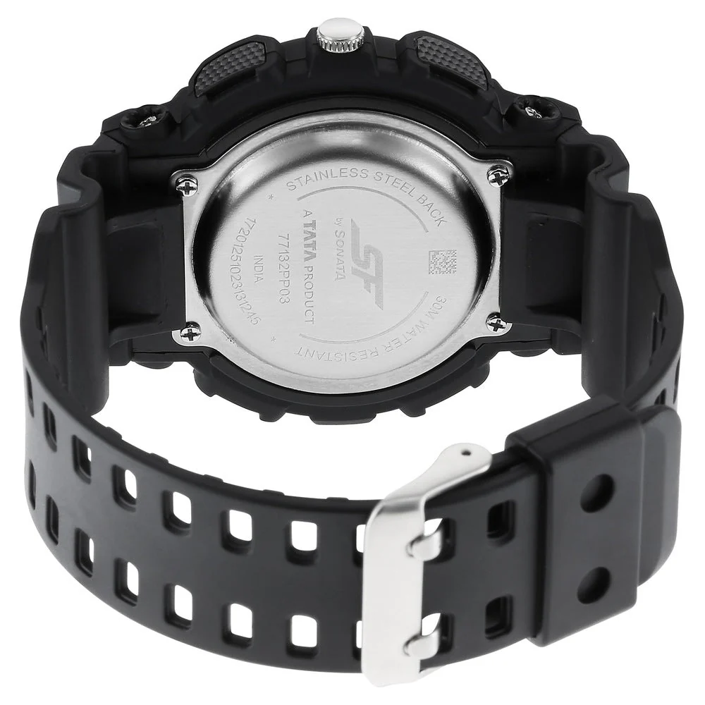 Sonata SF Dreamer Series Quartz Digital Analog Digital Black Plastic Strap for Men - Image 4