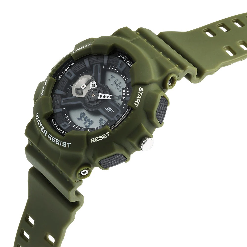 Sonata SF Dreamer Series Quartz Digital Analog Digital Black Plastic Strap for Men - Image 3