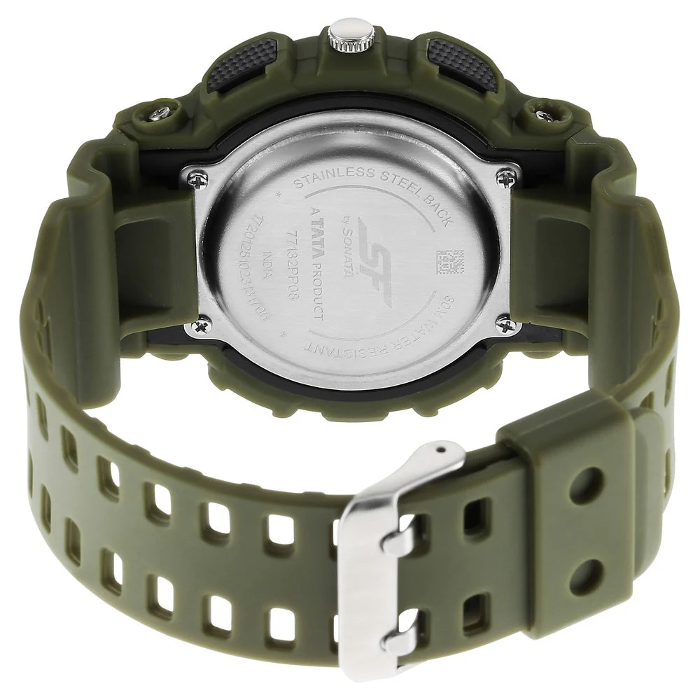 Sonata SF Dreamer Series Quartz Digital Analog Digital Black Plastic Strap for Men - Image 4