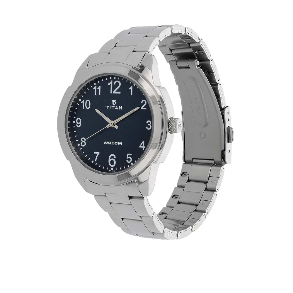 Titan Analog Blue Dial Stainless Steel Strap watch for Men - Image 2