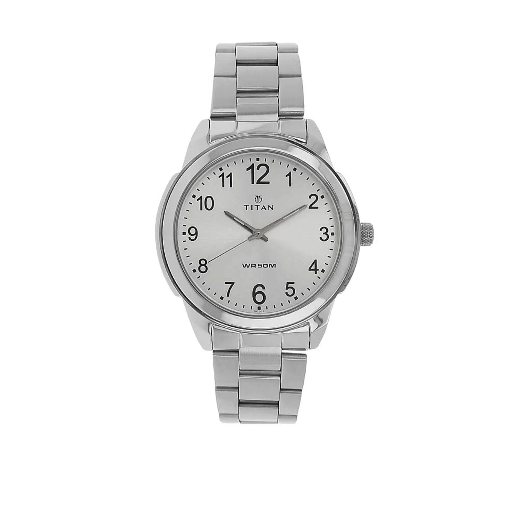 Titan Analog White Dial Quartz Metal Strap watch for Men