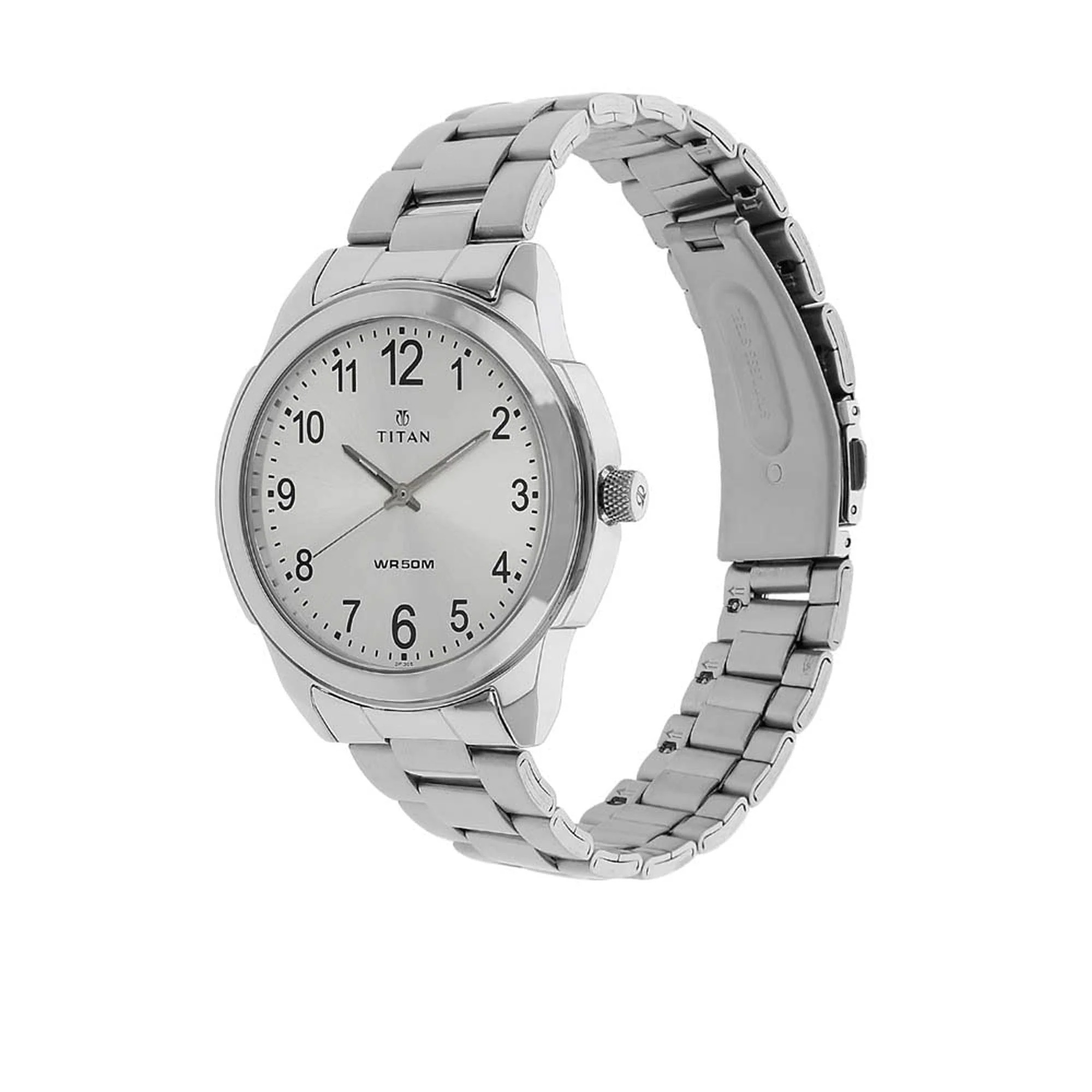Titan Analog White Dial Quartz Metal Strap watch for Men - Image 2
