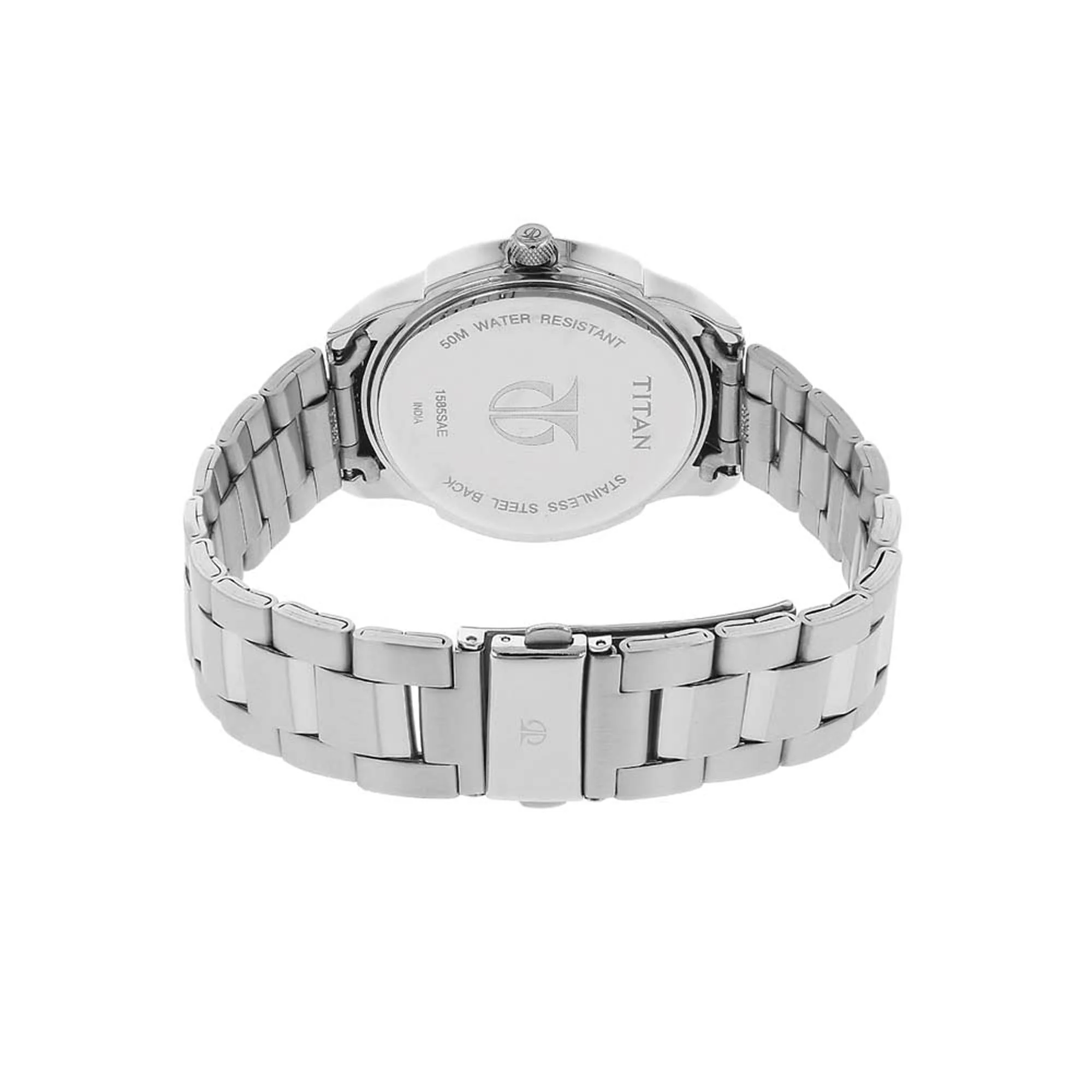 Titan Analog White Dial Quartz Metal Strap watch for Men - Image 4