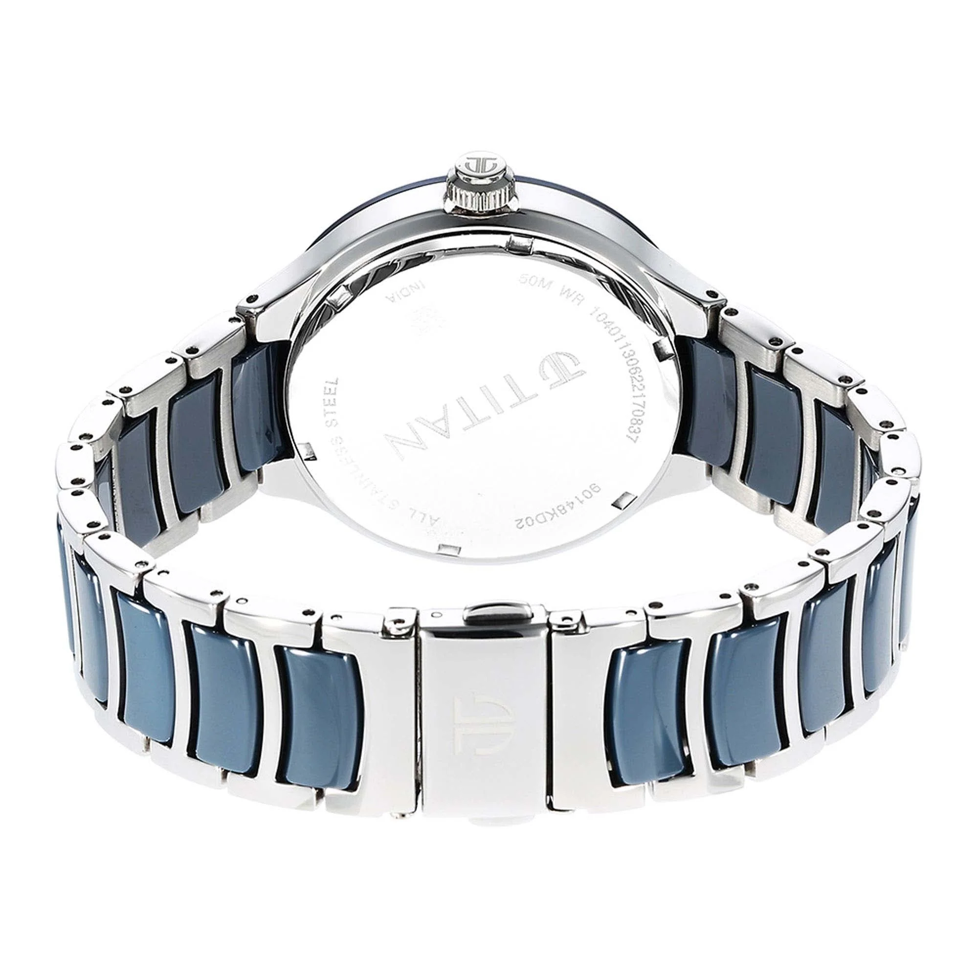 Titan Ceramic Fusion Blue Dial Multi Stainless Steel Strap watch for Men - Image 5