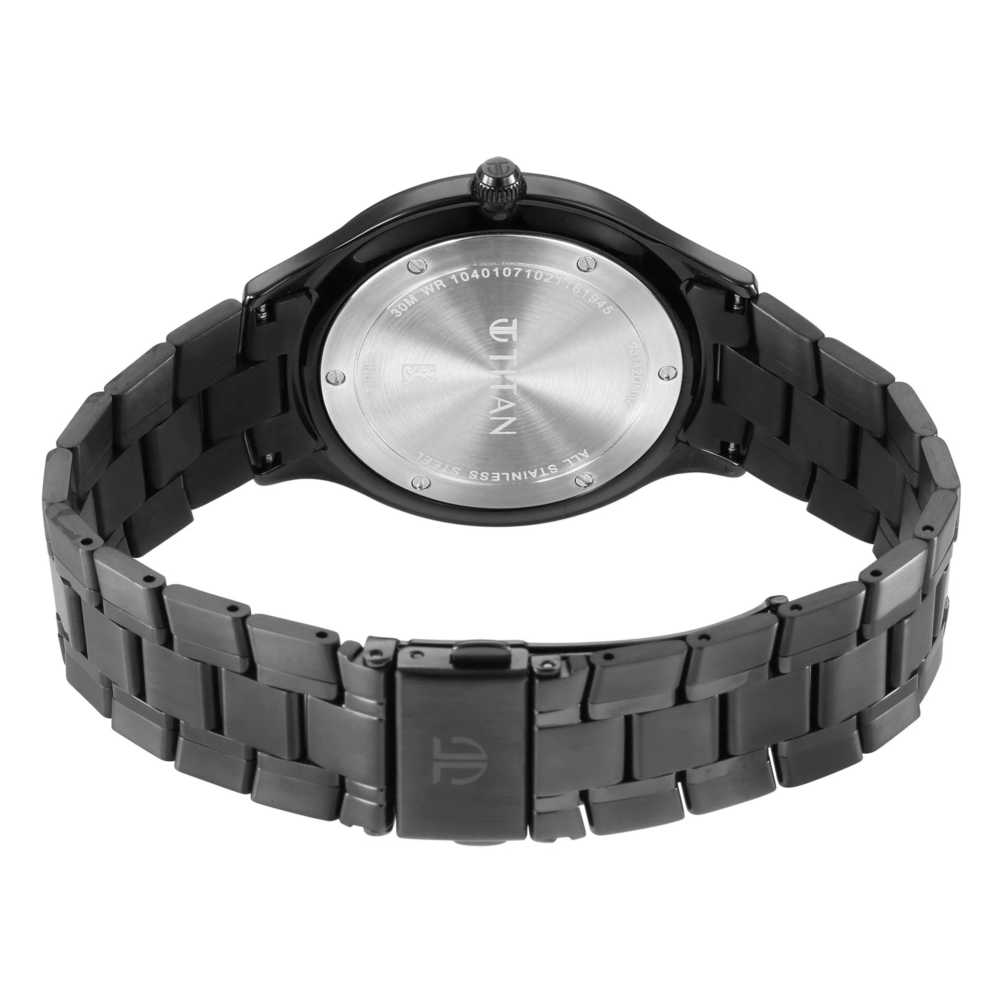 Titan Classique Slimline Anthracite Dial Analog with Date Stainless Steel Strap watch for Men - Image 5