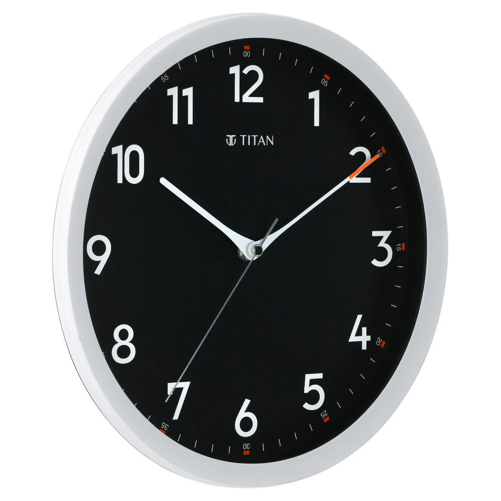 Titan Contemporary Black Wall Clock with Silent Sweep Technology - 30 cm x 30 cm (Medium) - Image 5