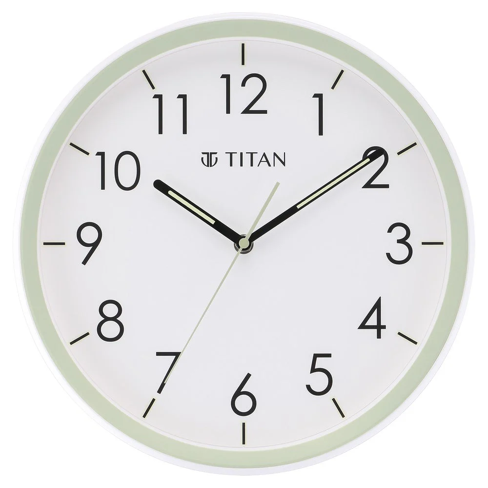 Titan 32.5 cm Green-Lume Wall Clock: Stylish Nighttime Illumination