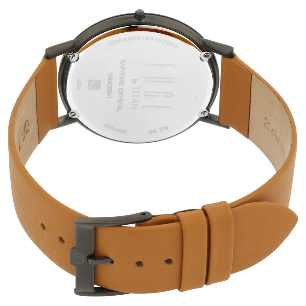 Titan Edge Beige Dial Analog Leather Strap watch for Men - Image 6