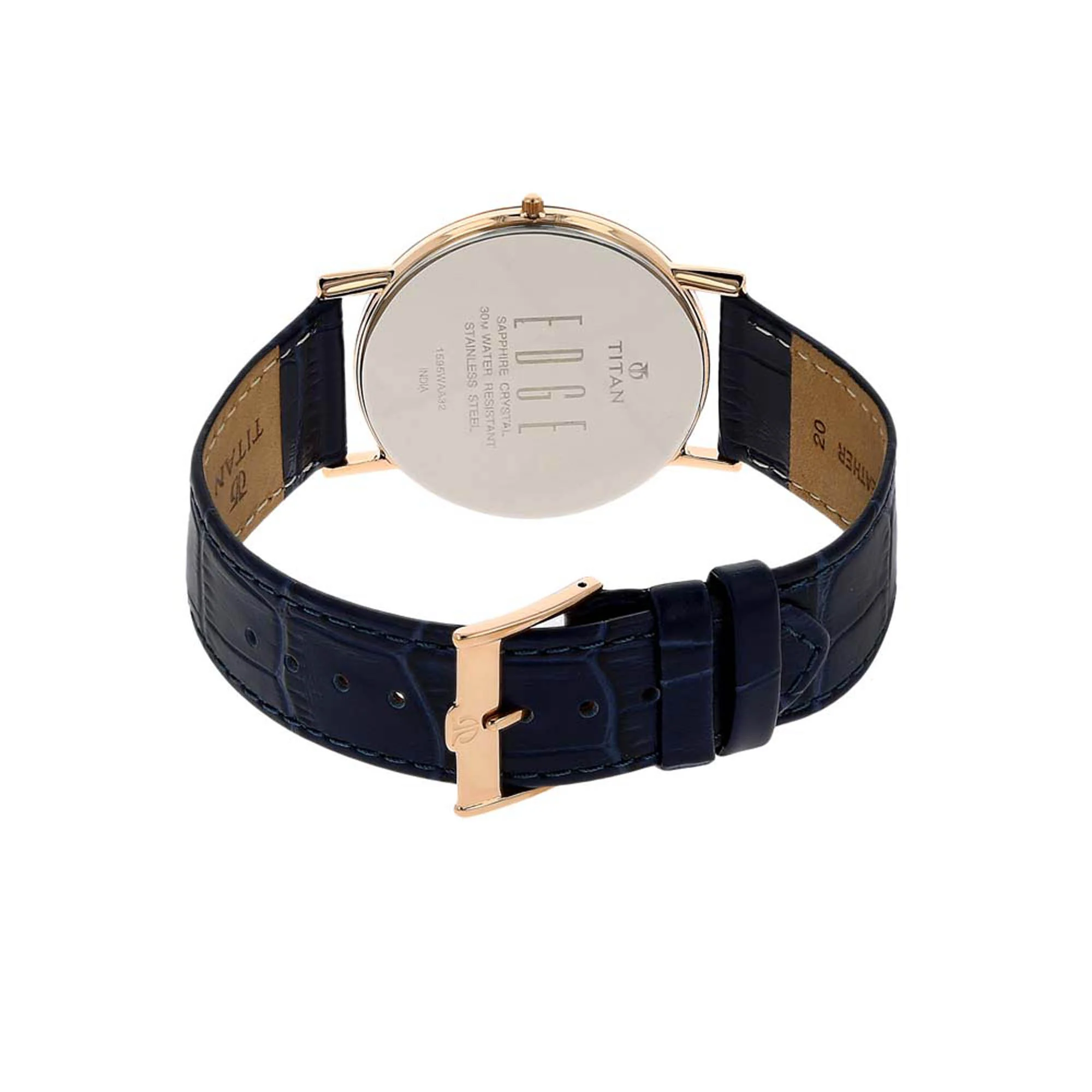 Titan Edge Black Dial Analog Leather Strap Watch for Men - Image 4
