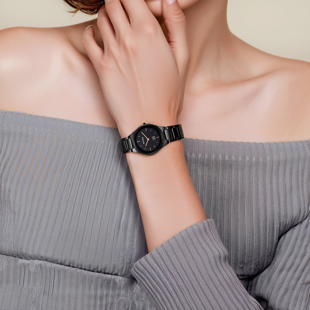 Titan Edge Ceramic Black Dial Analog Ceramic Strap watch for Women - Image 6
