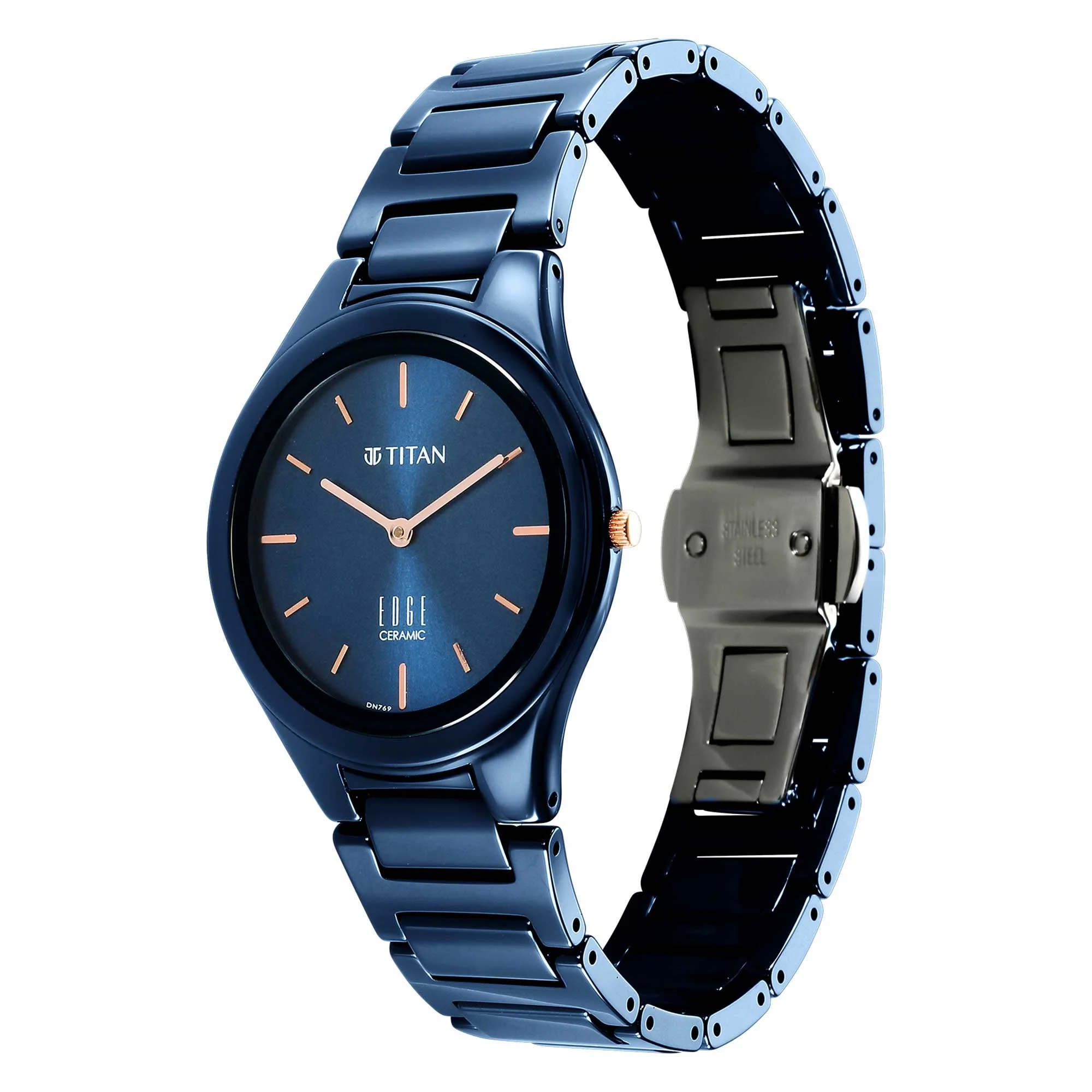 Titan Edge Ceramic Blue Dial Analog Ceramic Strap watch for Women - Image 4