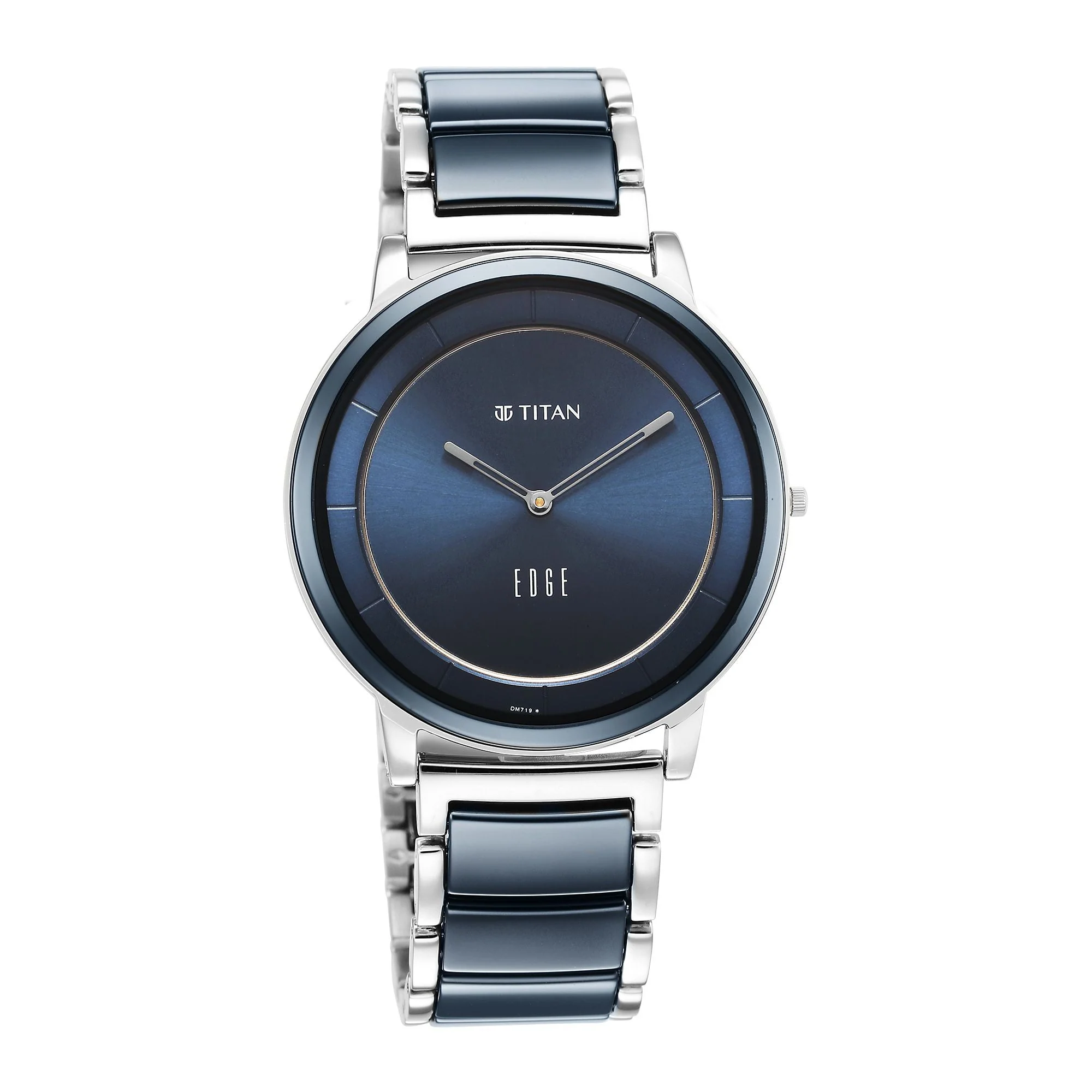 Titan Edge Fusion Quartz Analog Blue Dial Blue Steel & Ceramic Strap Watch for Men - Image 3