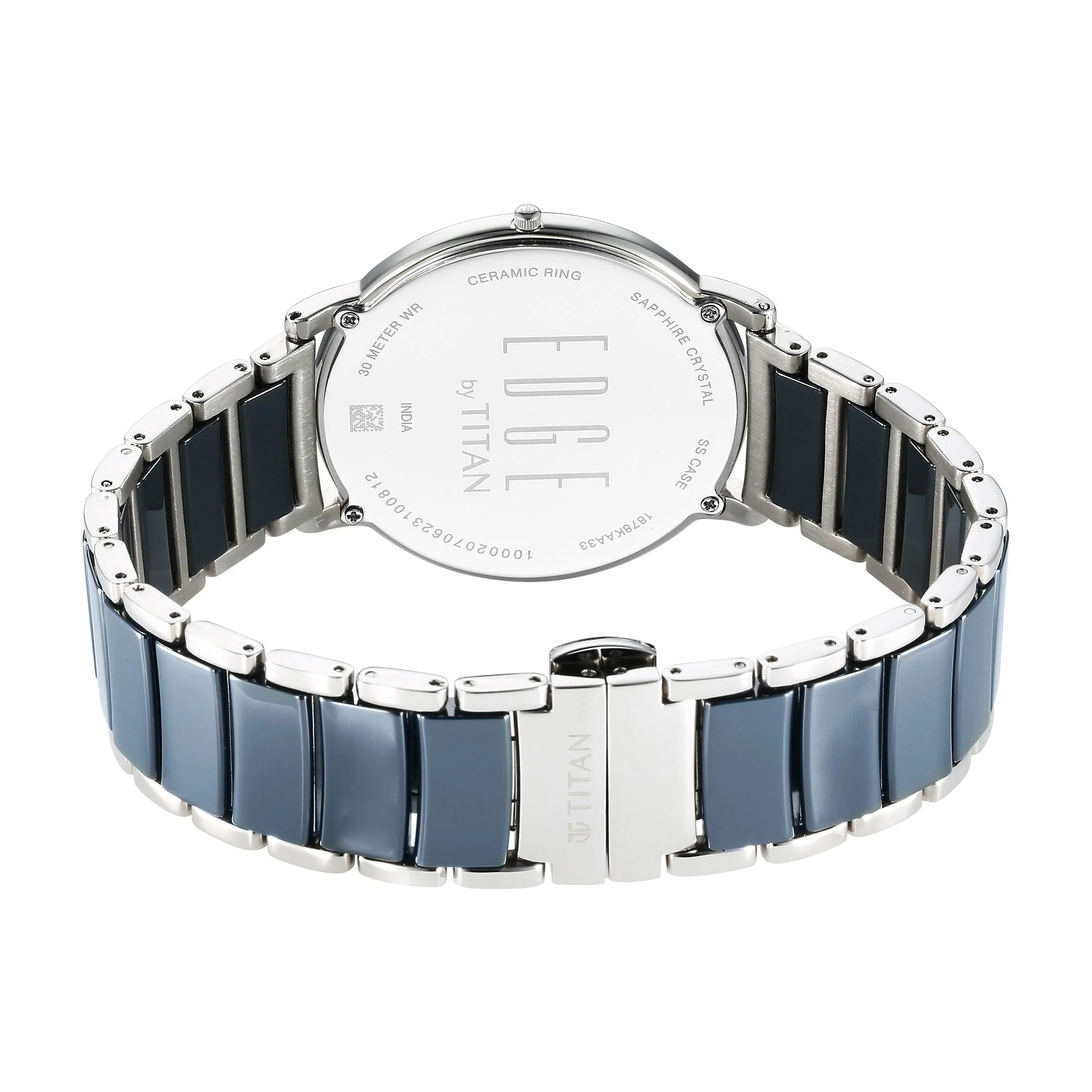 Titan Edge Fusion Quartz Analog Blue Dial Blue Steel & Ceramic Strap Watch for Men - Image 6