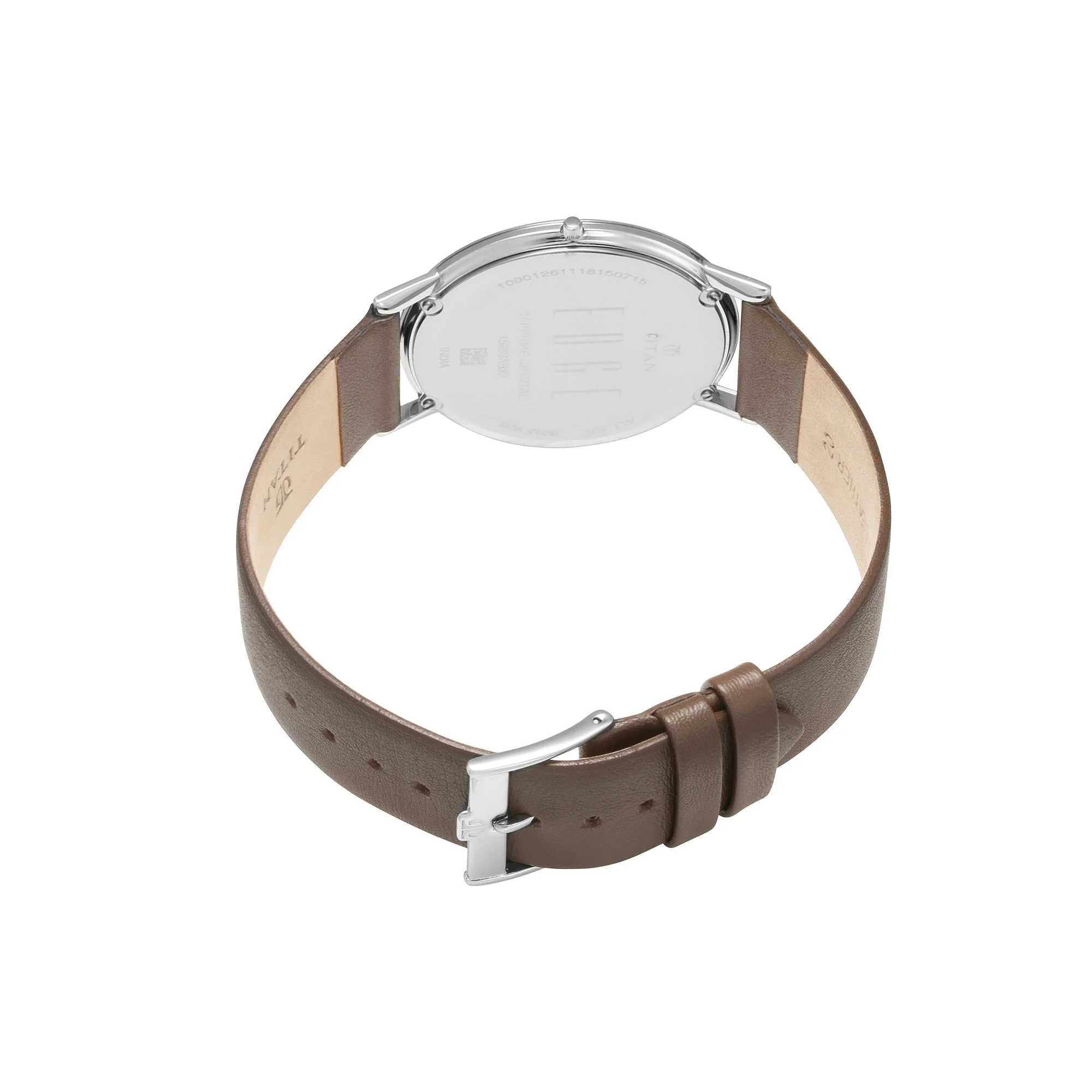 Titan Edge Silver Dial Analog Stainless Steel Leather Strap Watch for Men - Image 5