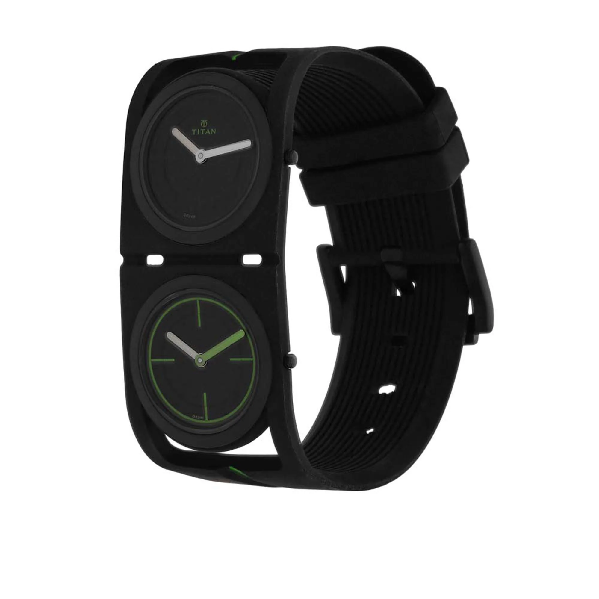 Titan Quartz Analog Black Dial Silicone Strap Watch for Men - Image 2