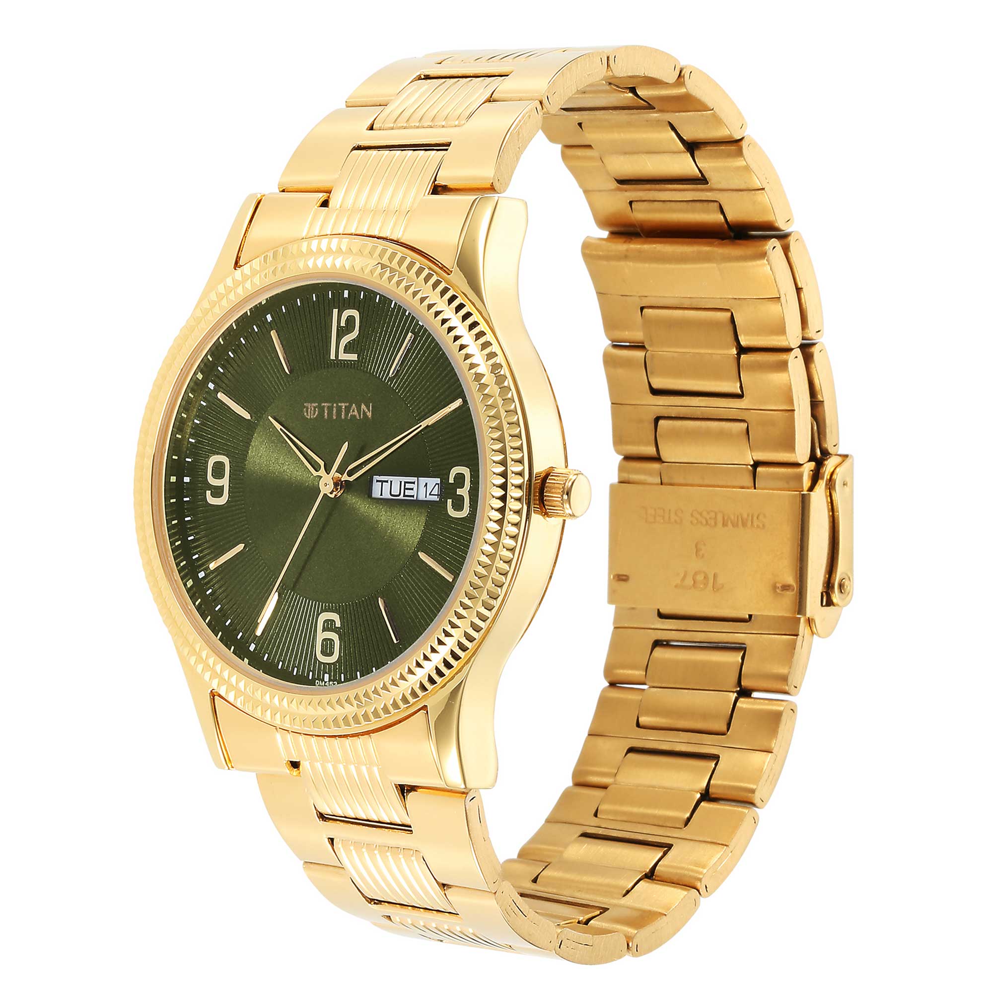 Karishma Green Dial Brass Strap Watch - Image 3