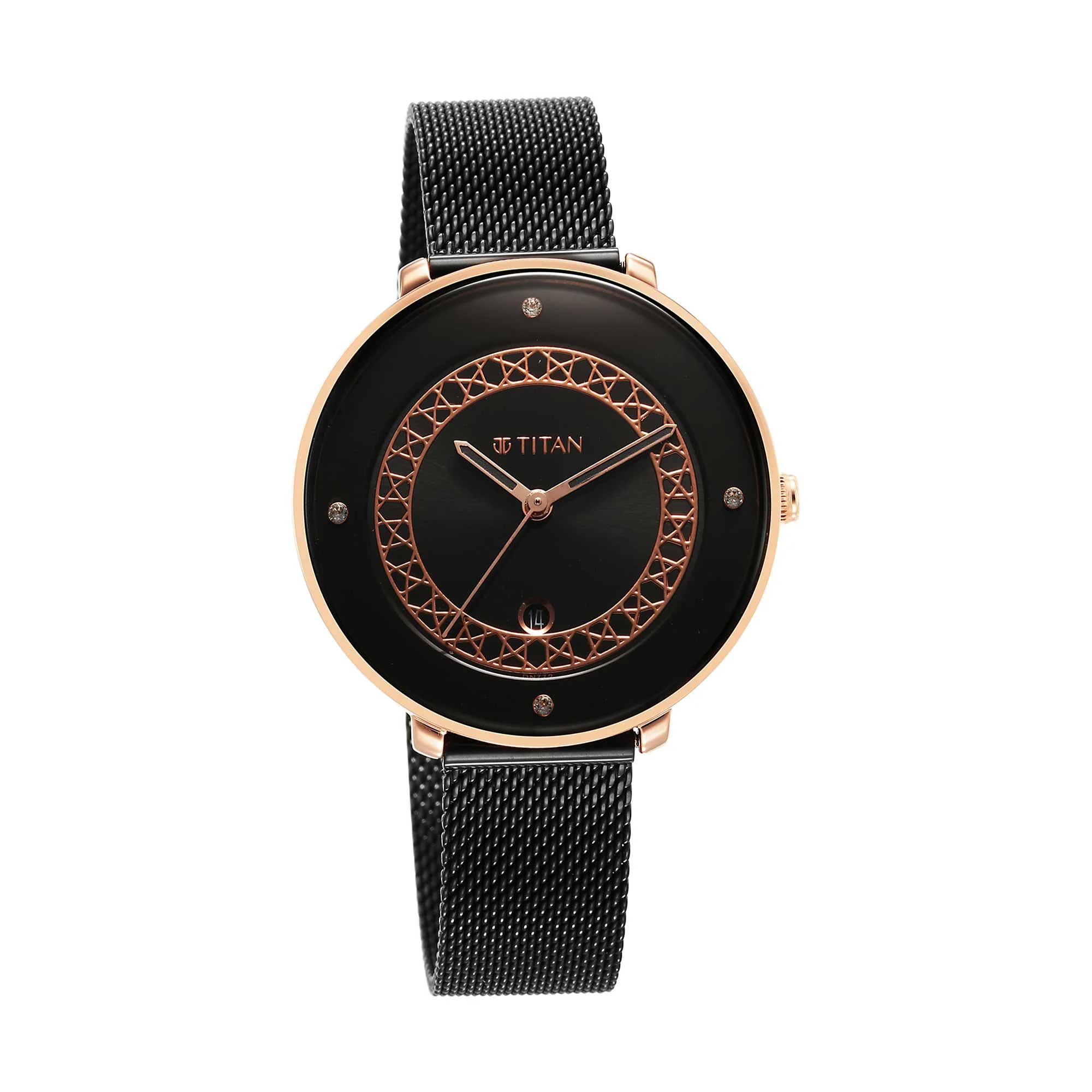 Titan Marhaba Black Dial Analog Stainless Steel Strap watch for Women - Image 2