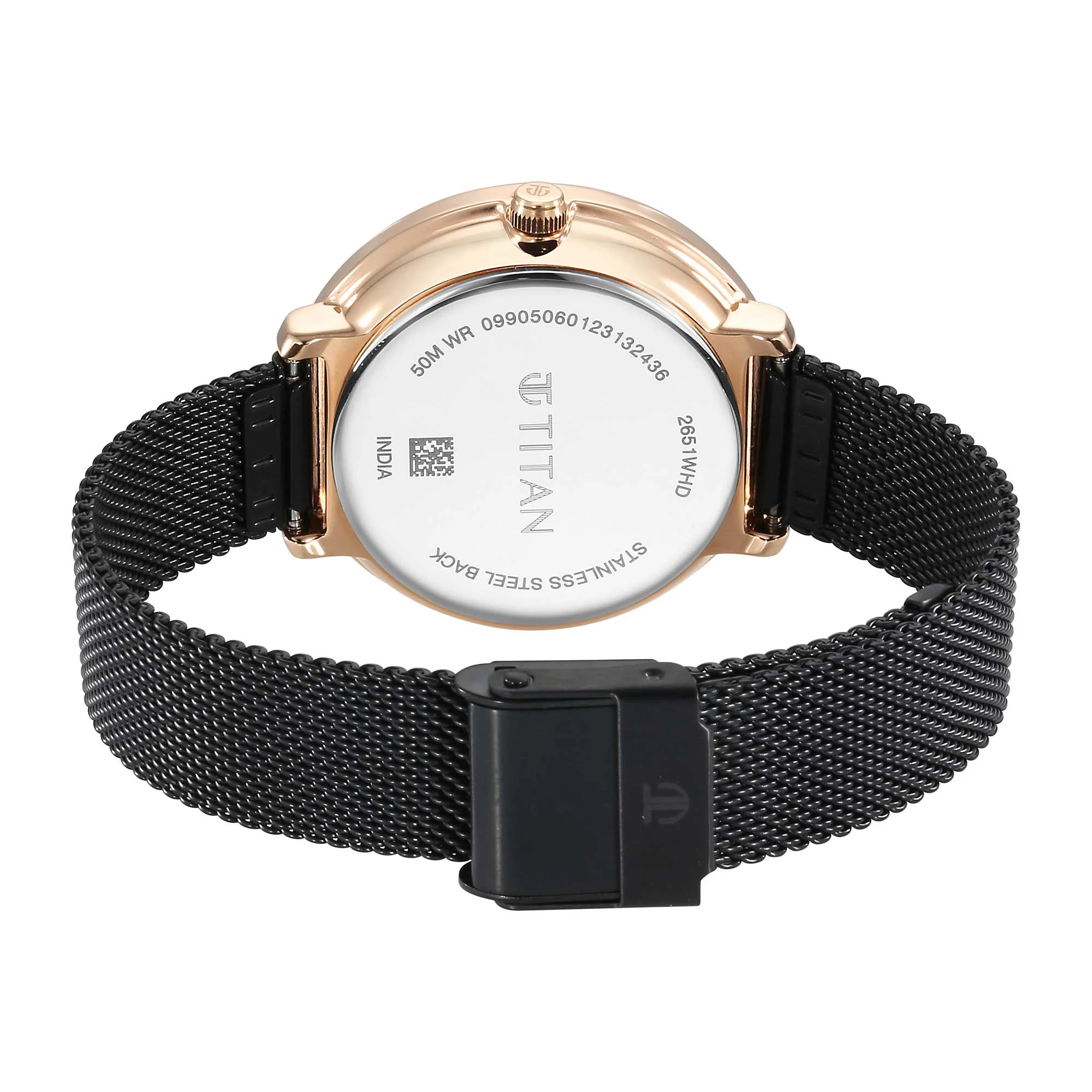 Titan Marhaba Black Dial Analog Stainless Steel Strap watch for Women - Image 4