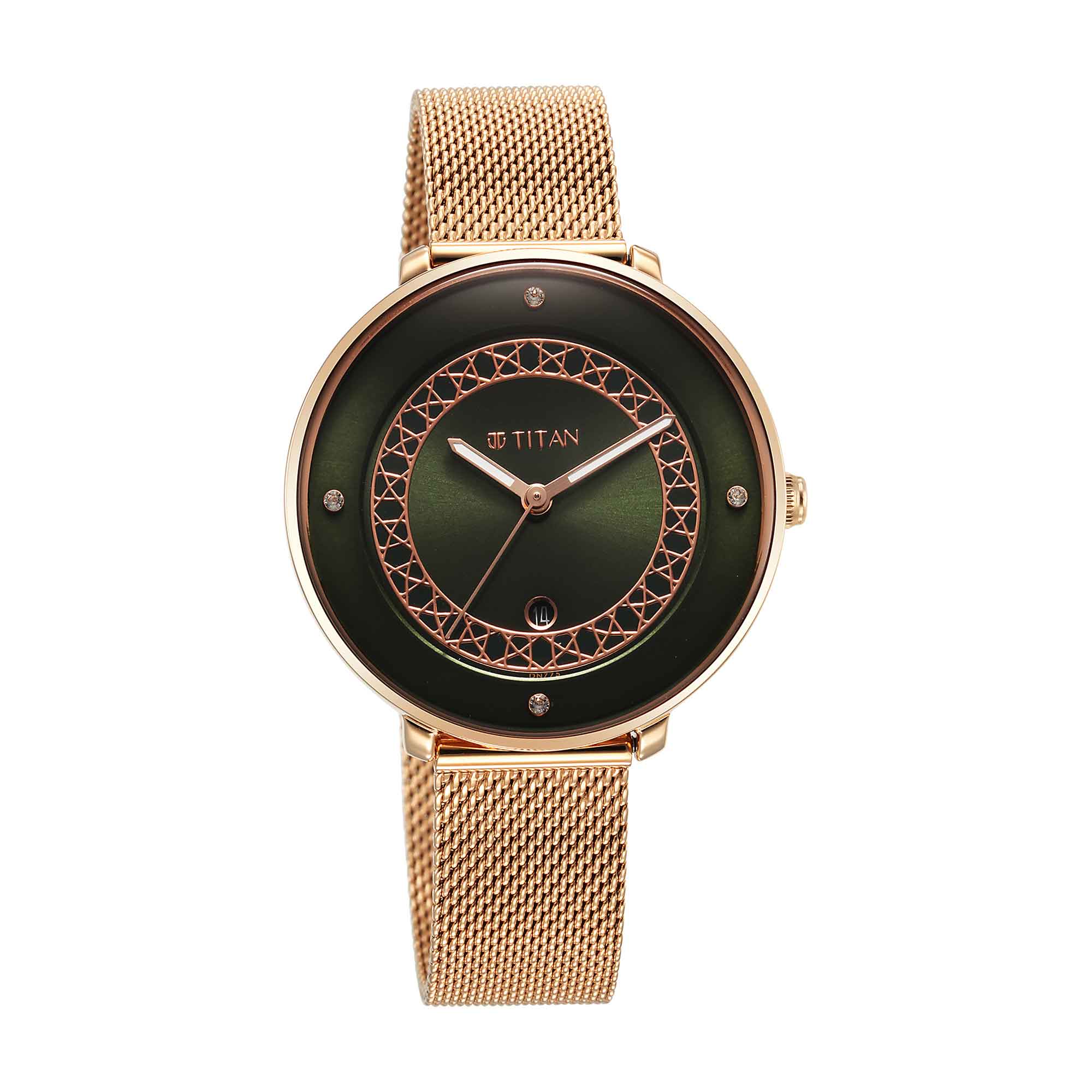Titan Marhaba Green Dial Analog Stainless Steel Strap watch for Women - Image 2
