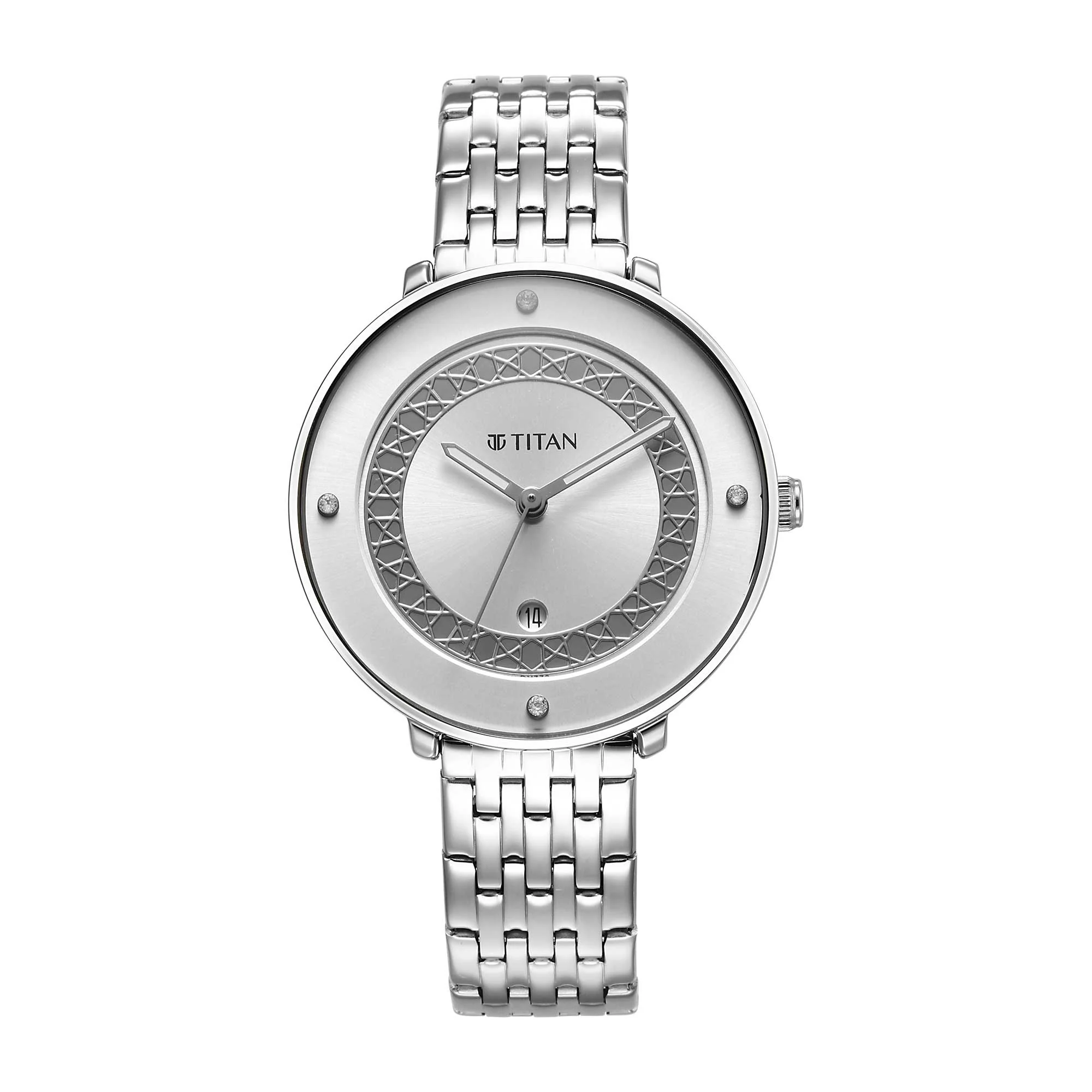 Titan Marhaba Silver white Dial Analog Stainless Steel Strap watch for Women - Image 2