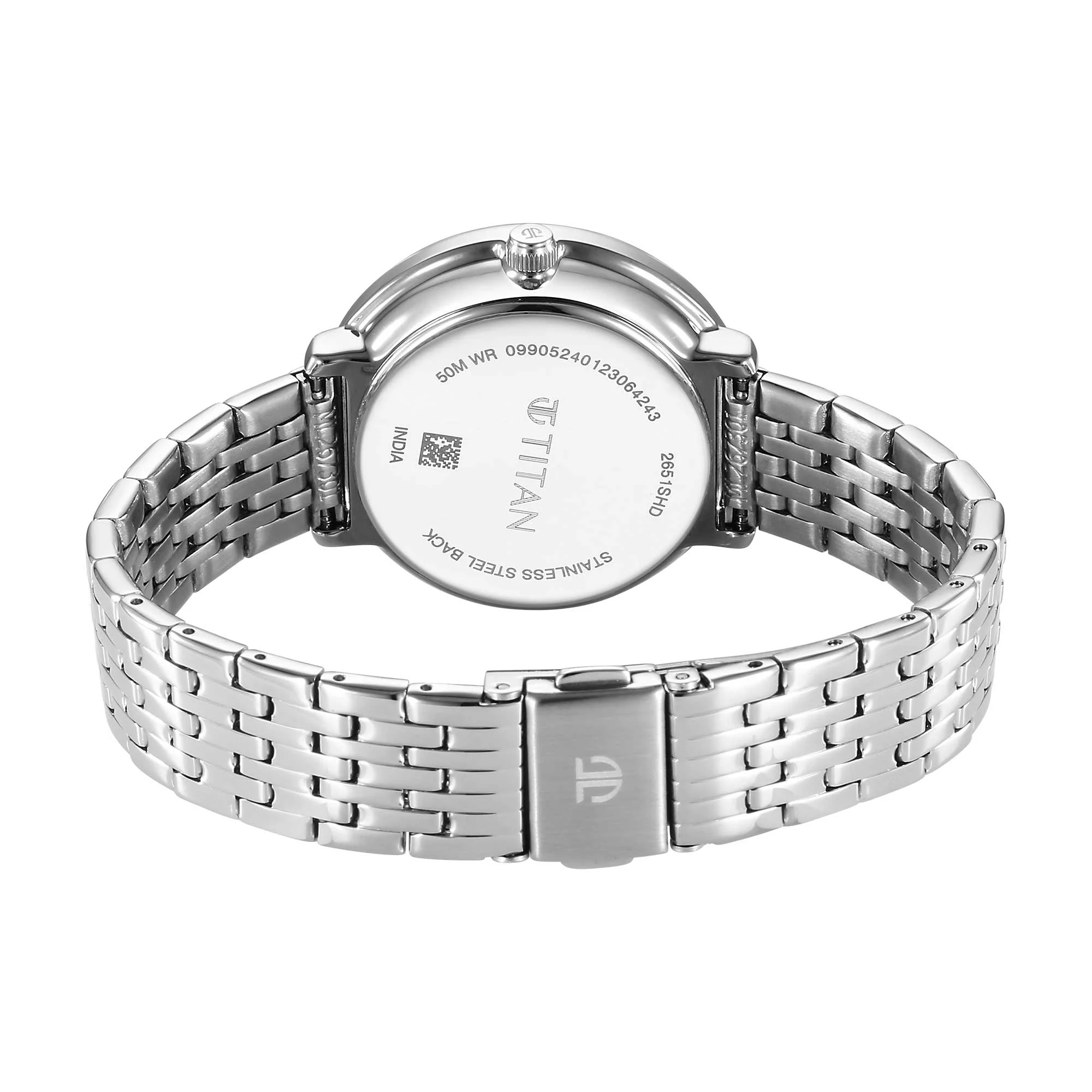 Titan Marhaba Silver white Dial Analog Stainless Steel Strap watch for Women - Image 4
