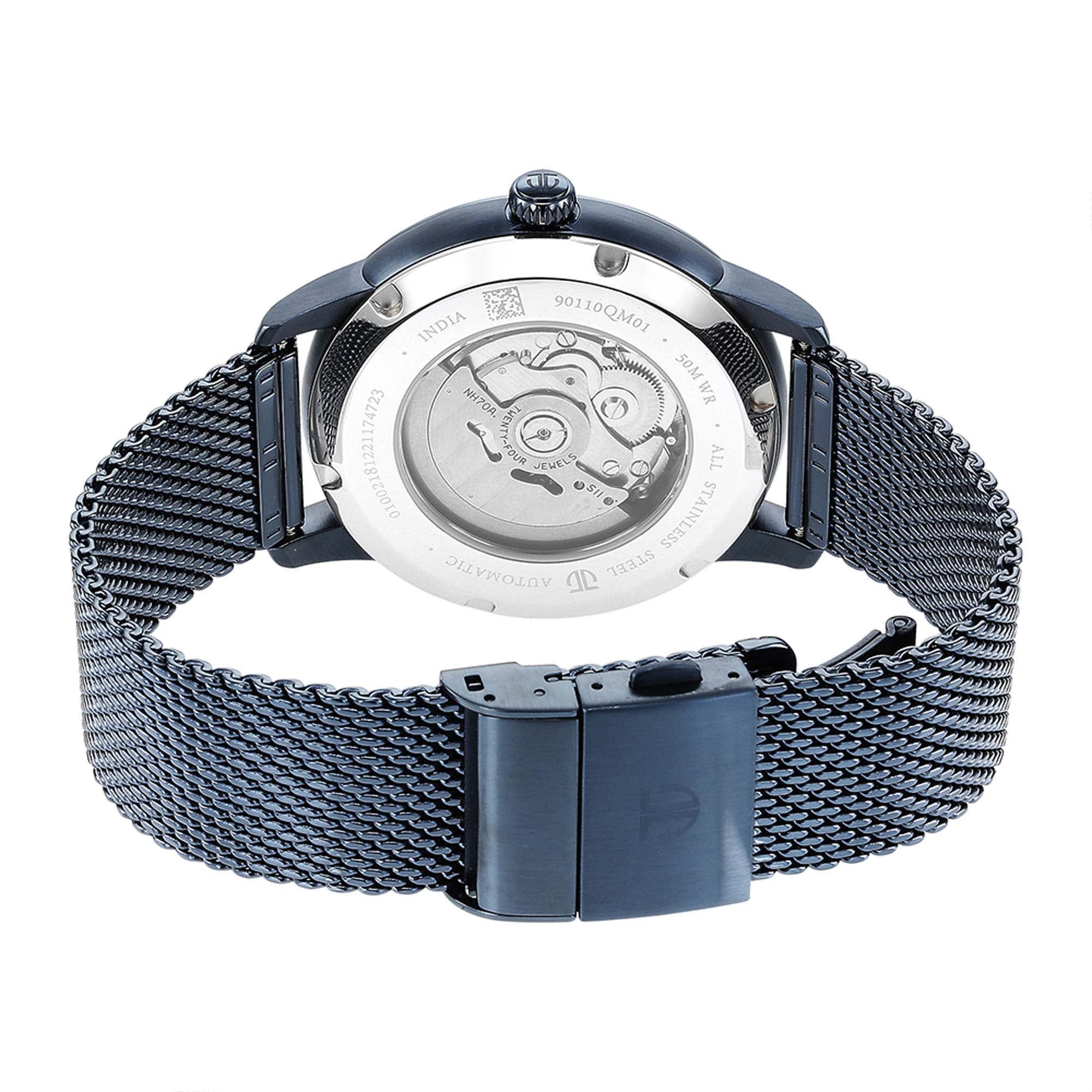 Titan Mechnaical Blue Dial Analog Stainless Steel Strap Watch for Men - Image 5