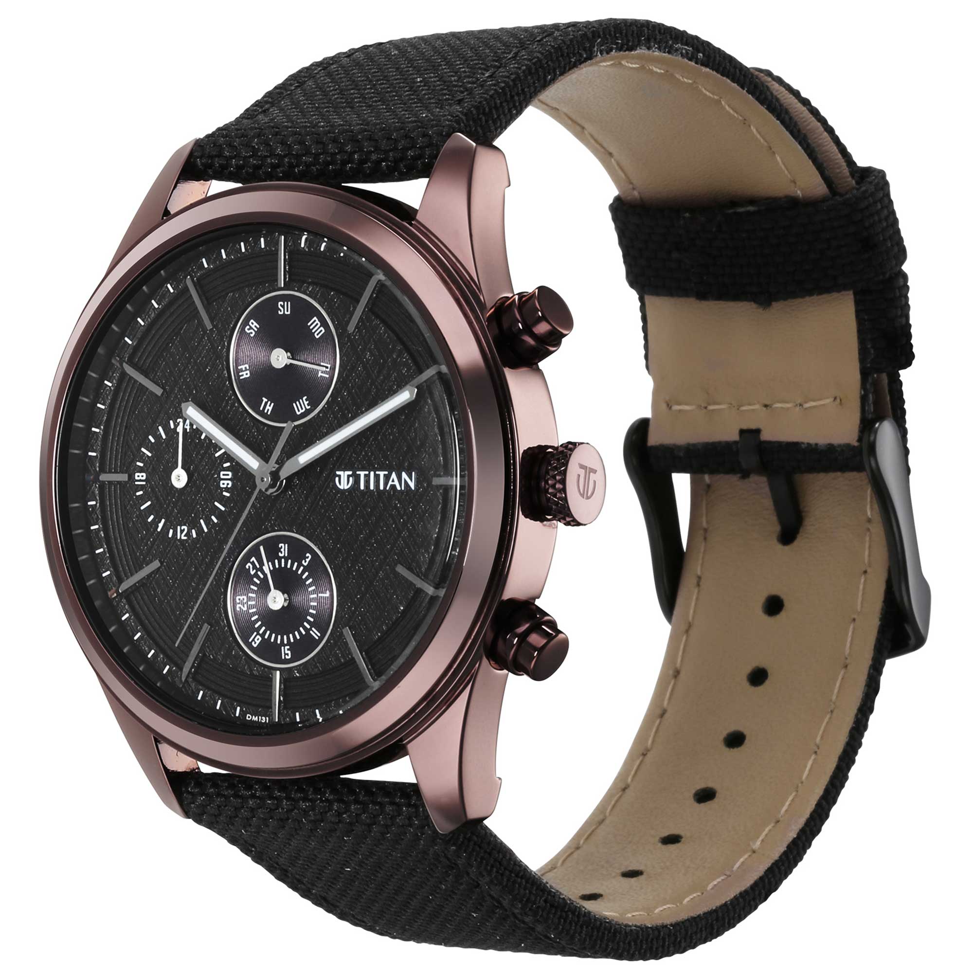 Neo Splash Black Dial Fabric Strap Watch - Image 3