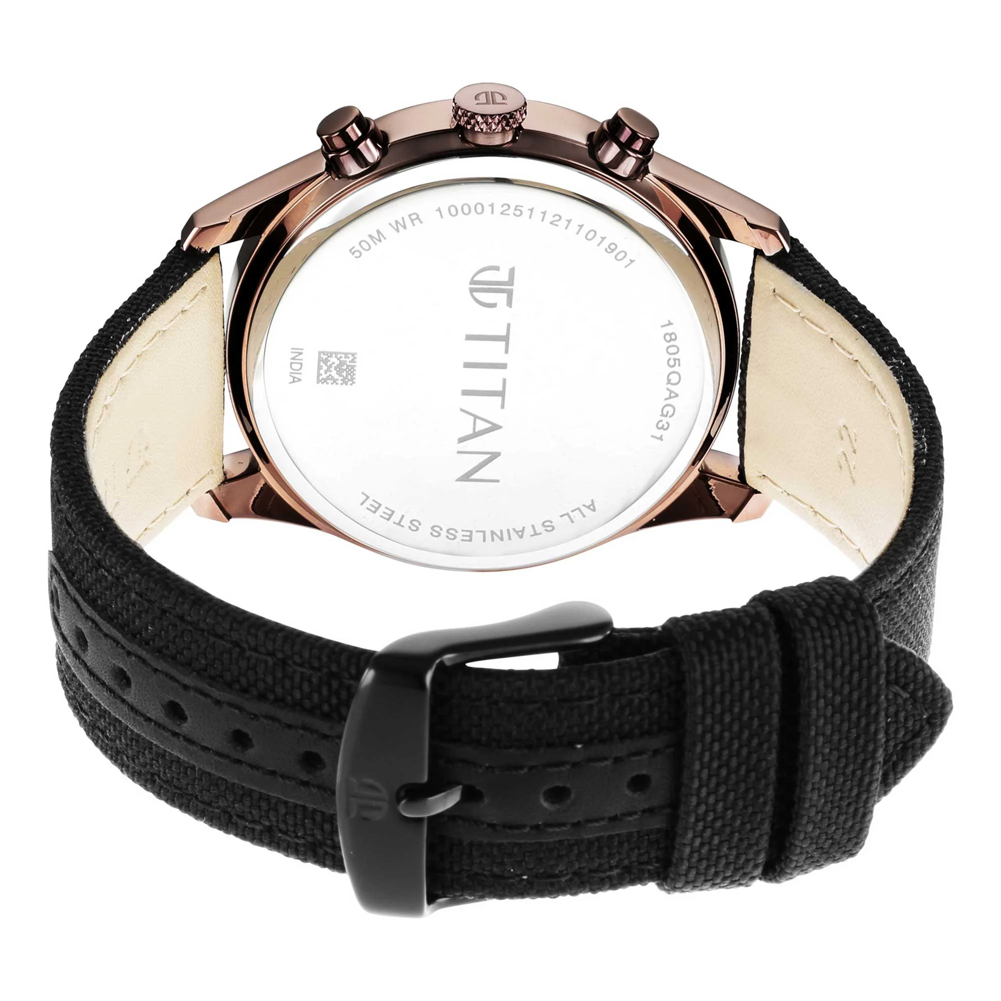 Neo Splash Black Dial Fabric Strap Watch - Image 5