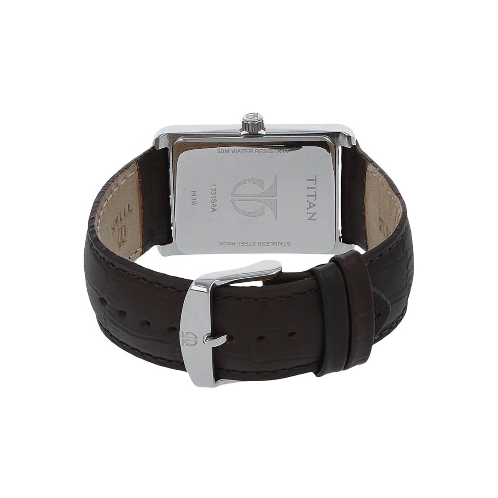 Titan Men's Urban Chic: Modernist Black Dial & Leather Strap Watch - Image 4