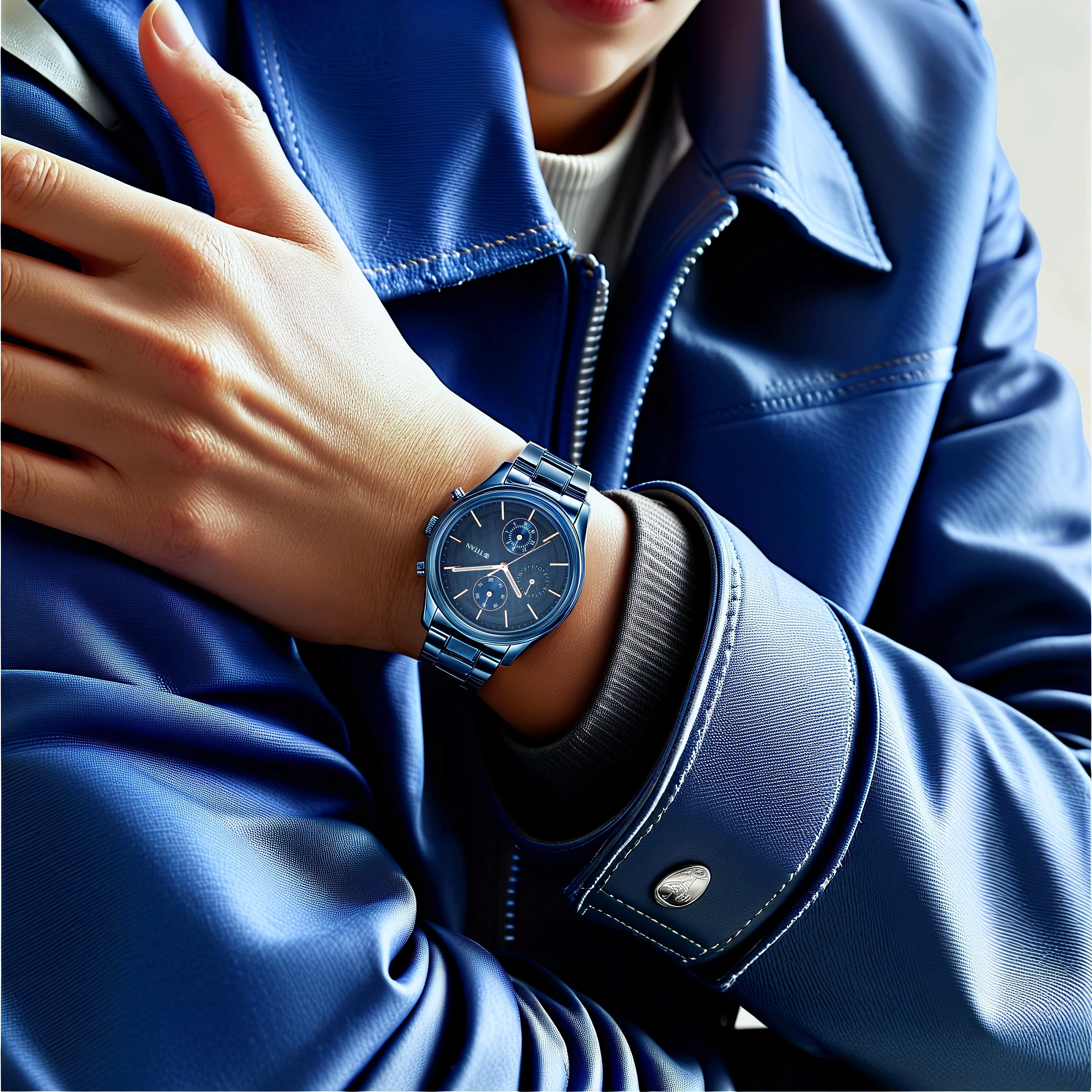 Titan Neo Splash Quartz Analog with Date Blue Dial Blue Stainless Steel Strap Watch For Men - Image 6
