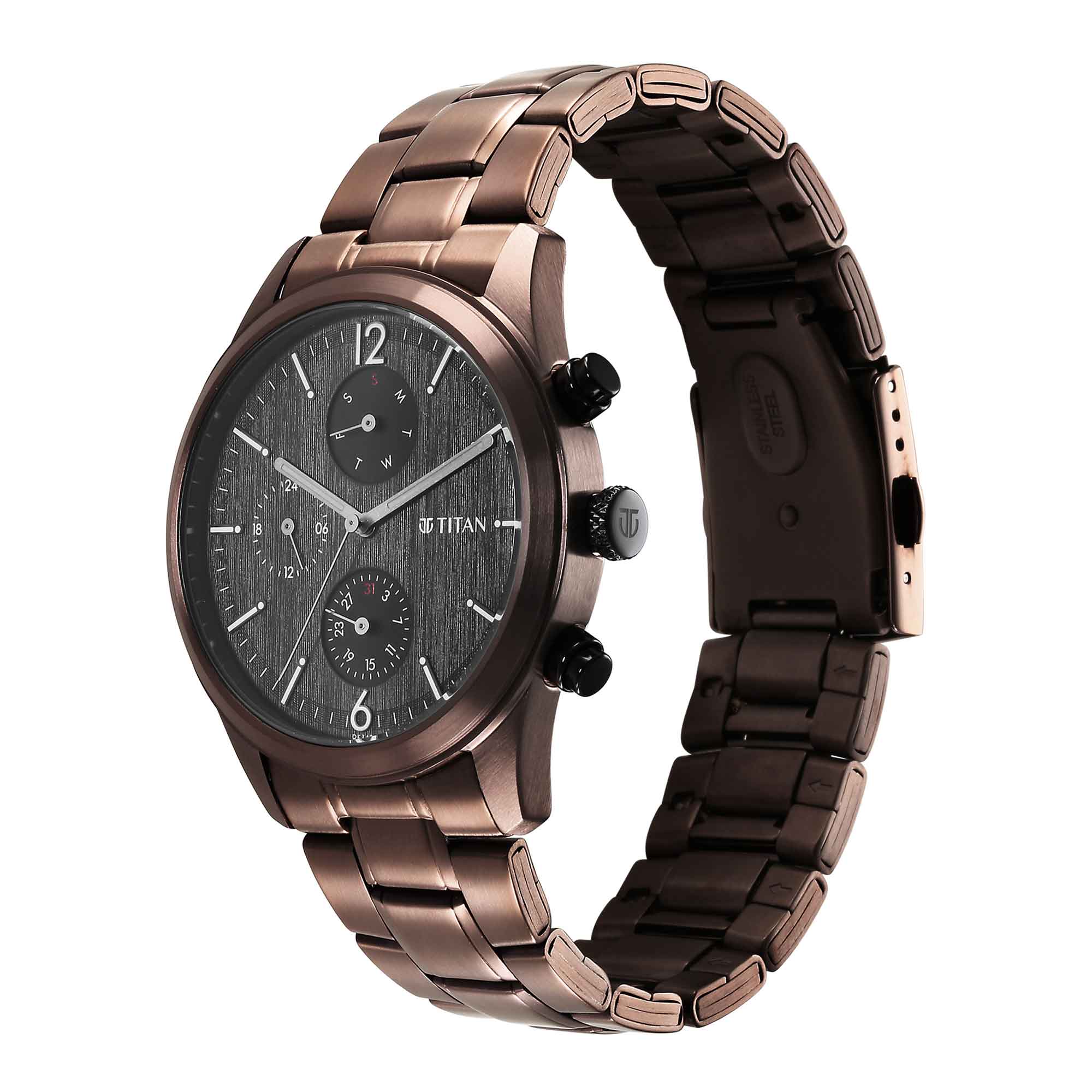 Titan Neo SplashBlack Dial Multi Stainless Steel Strap watch for Men - Image 4