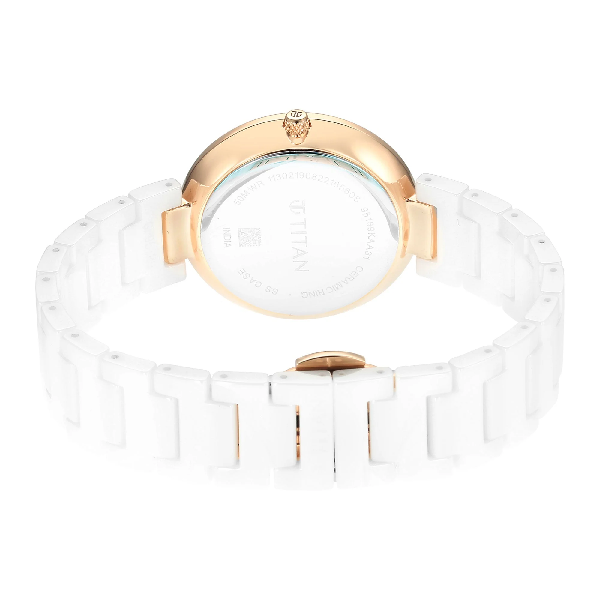 Titan Purple Ceramics White Dial Analog Ceramic Strap watch for Women - Image 5