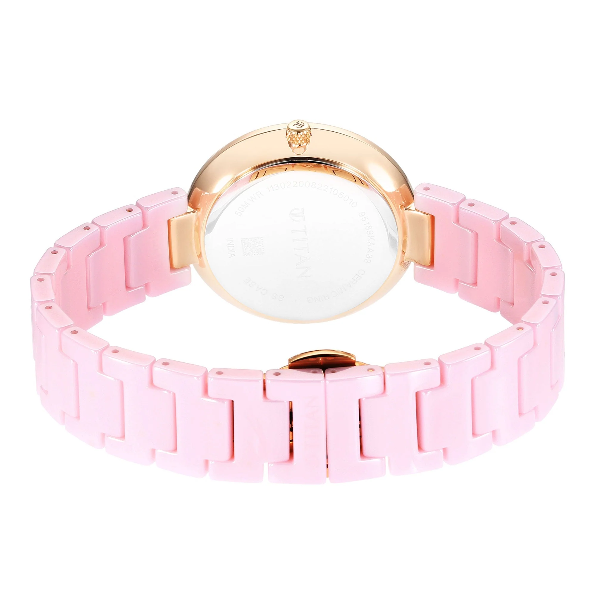 Titan Purple CeramicsPink Dial Analog Ceramic Strap watch for Women - Image 5