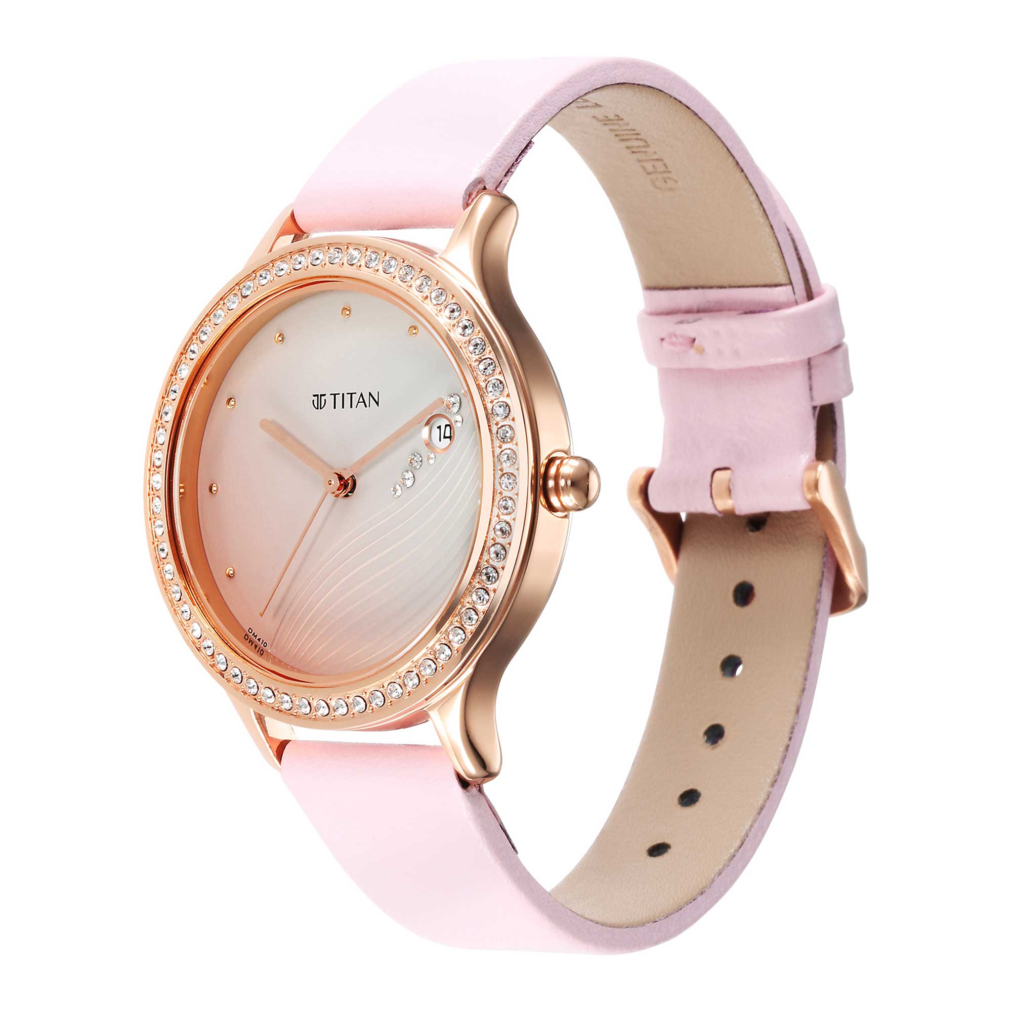 Titan Purple Glam It Up Pink Dial Analog Strap Watch for Women - Image 3