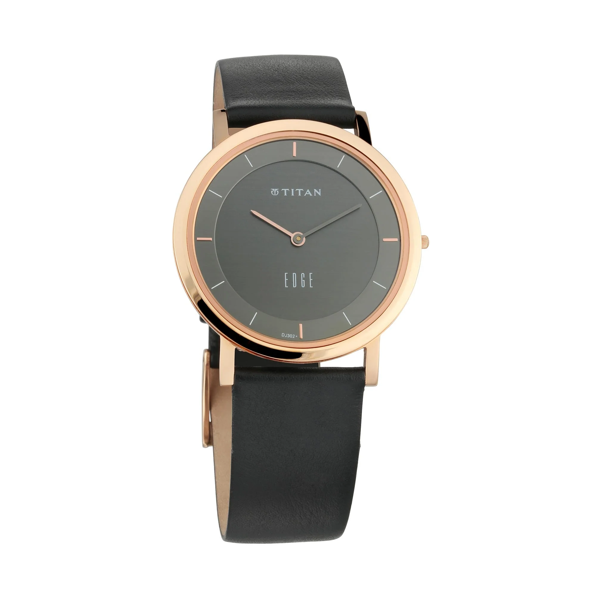 Titan Quartz Analog Anthracite Dial Leather Strap Watch for Men - Image 3