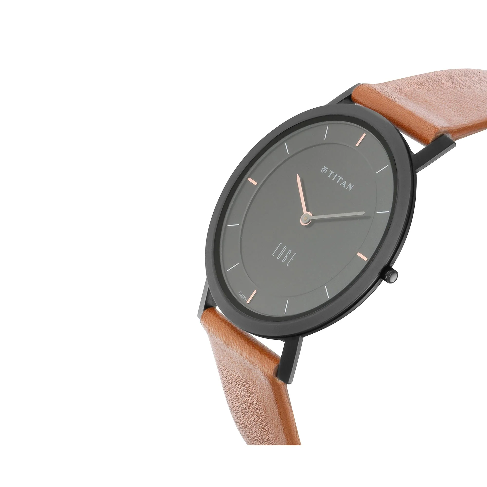 Titan Quartz Analog Black Dial Leather Strap Watch for Men - Image 4