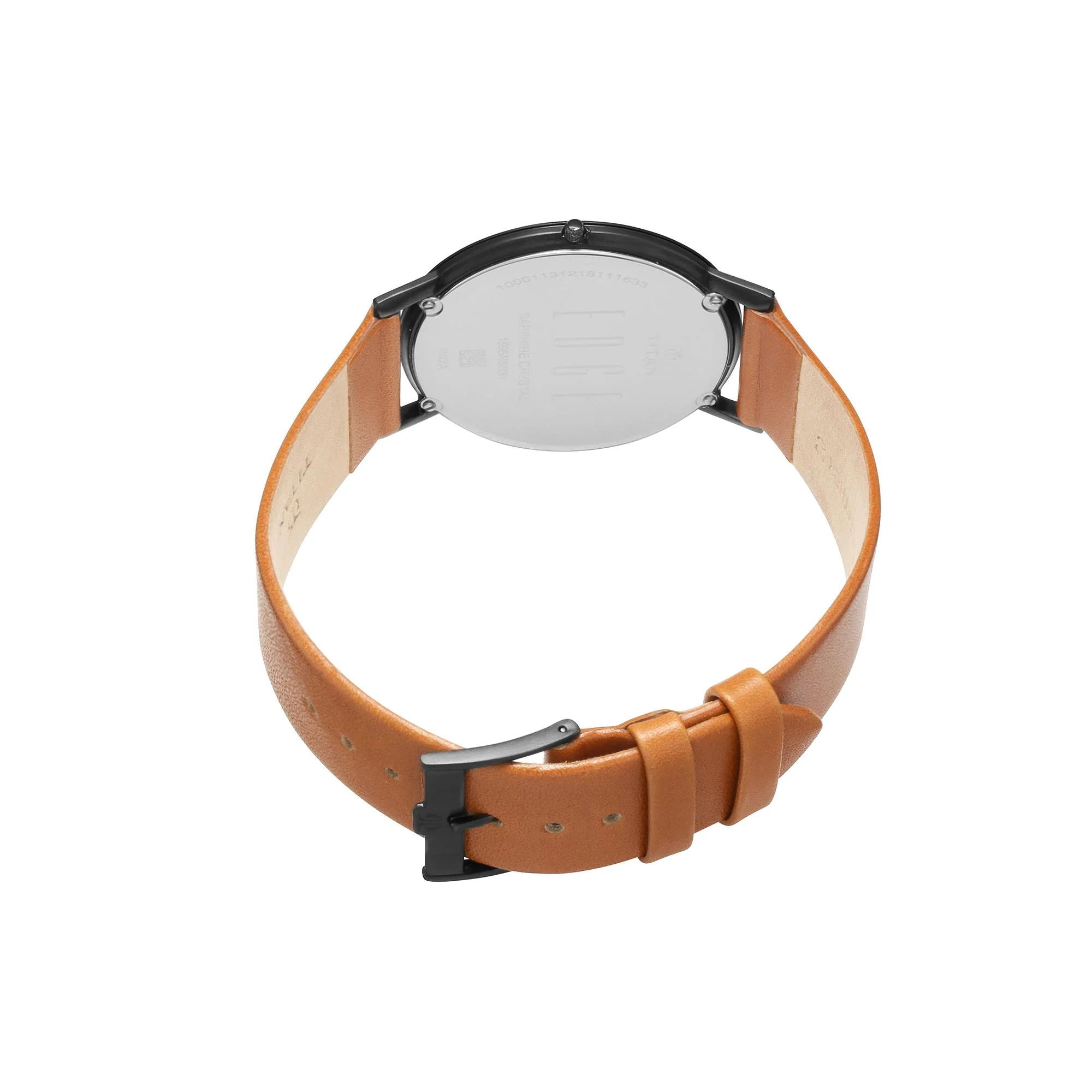 Titan Quartz Analog Black Dial Leather Strap Watch for Men - Image 6