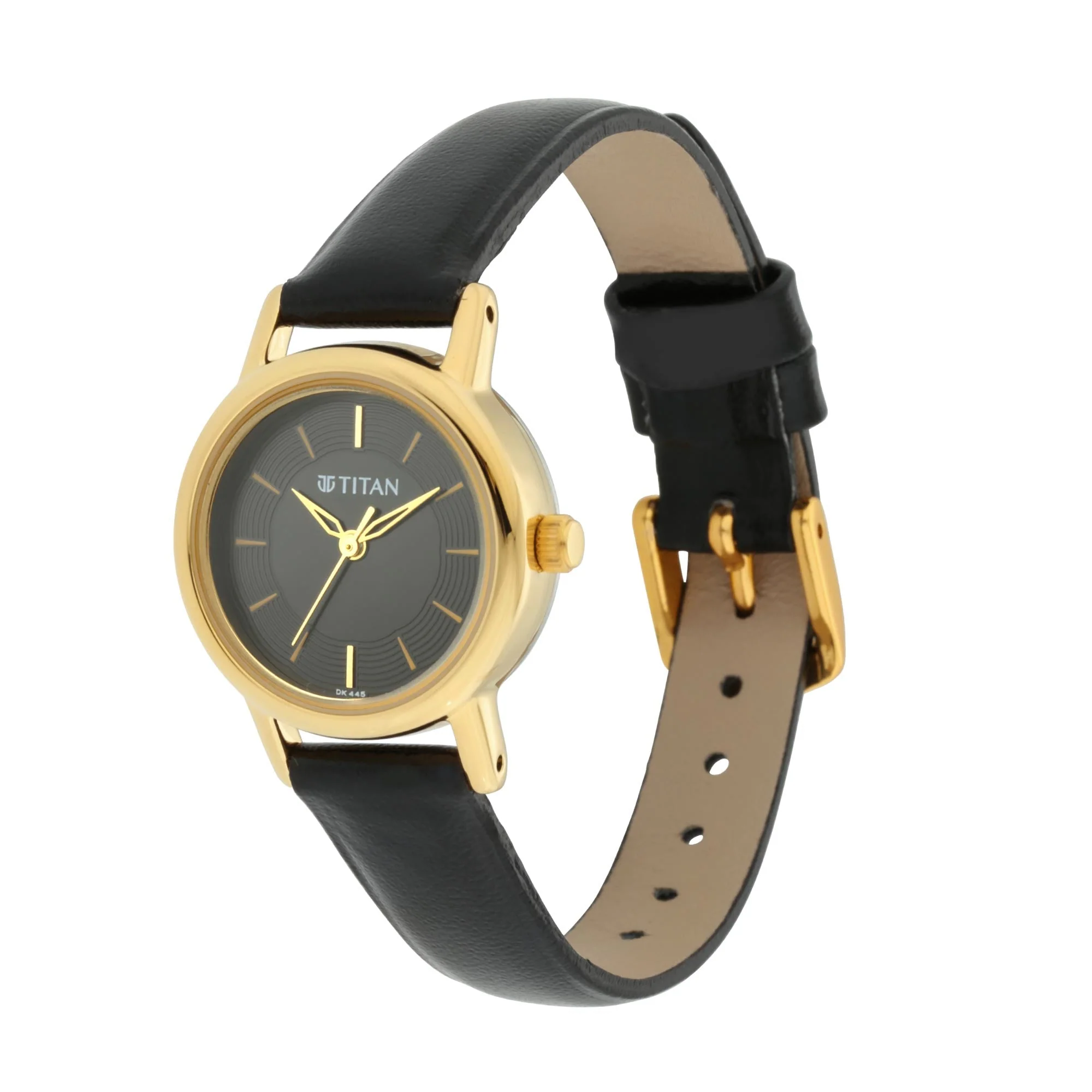 Titan Quartz Analog Black Dial Leather Strap Watch for Women - Image 3