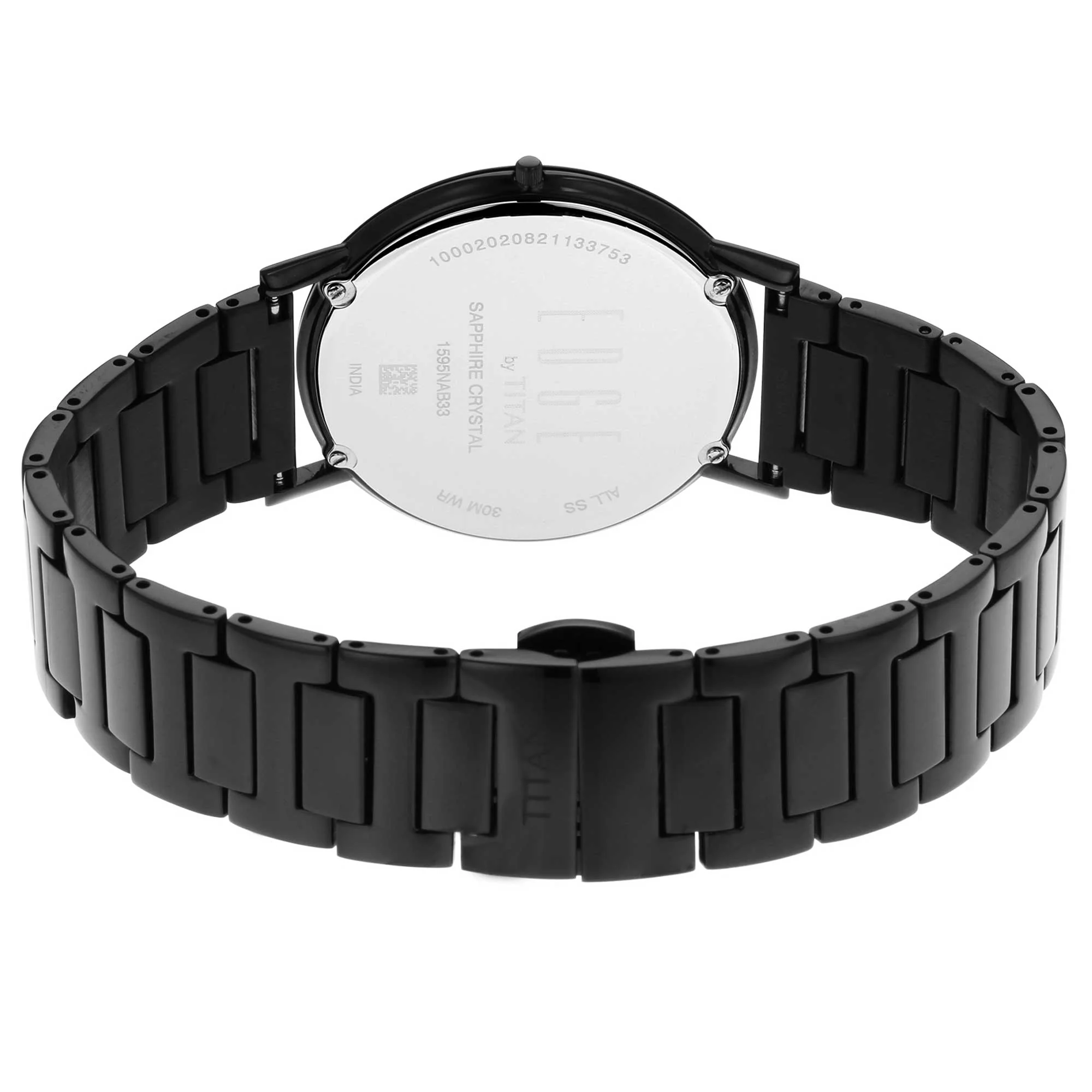 Titan Edge Quartz Analog Black Dial Black Stainless Steel Strap Watch For Men - Image 6