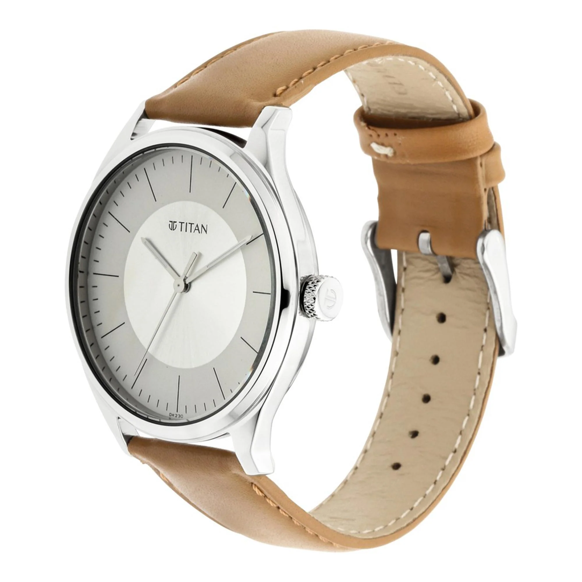 Titan Men's Urban Edge Lustrous White Dial Leather Watch - Image 3