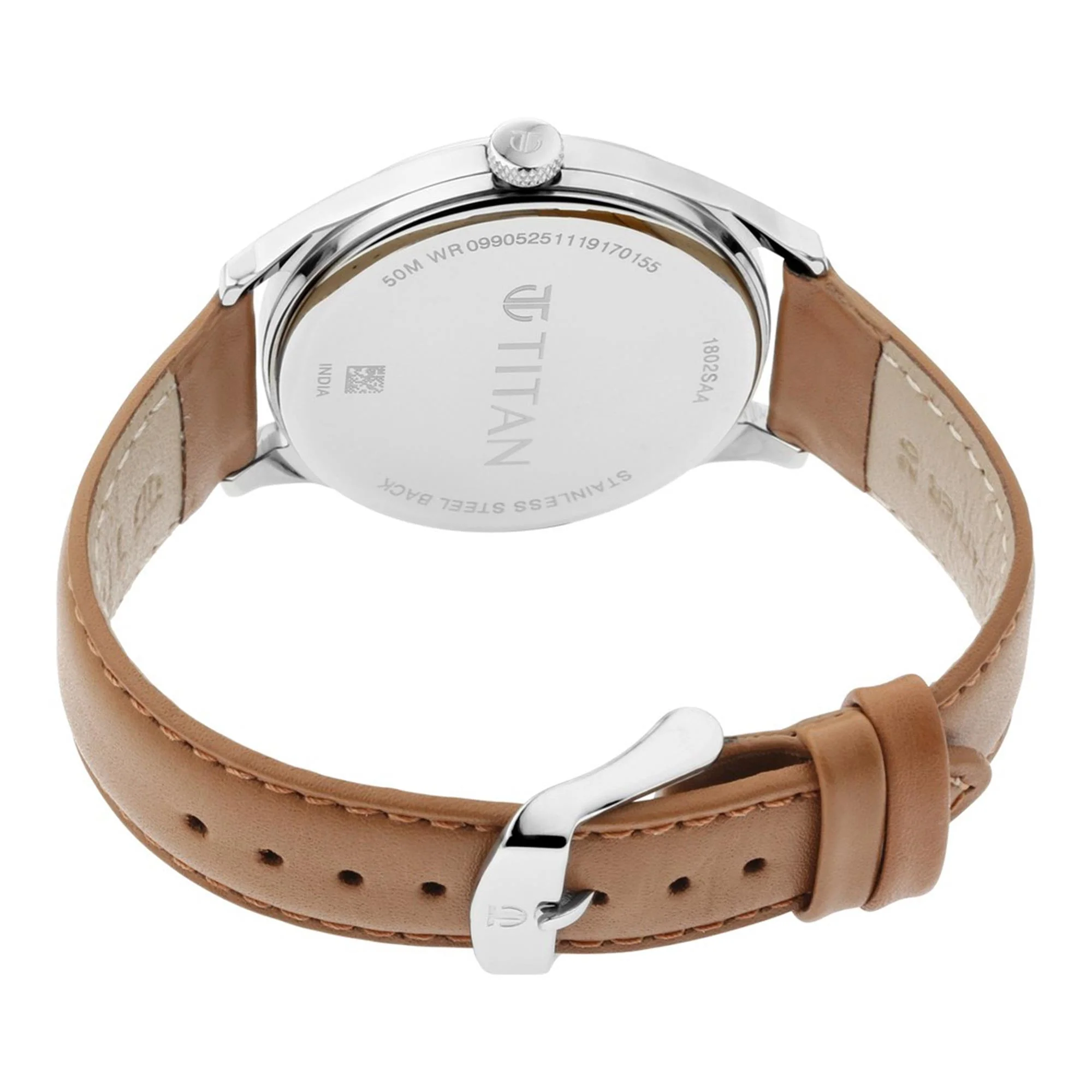 Titan Men's Urban Edge Lustrous White Dial Leather Watch - Image 5