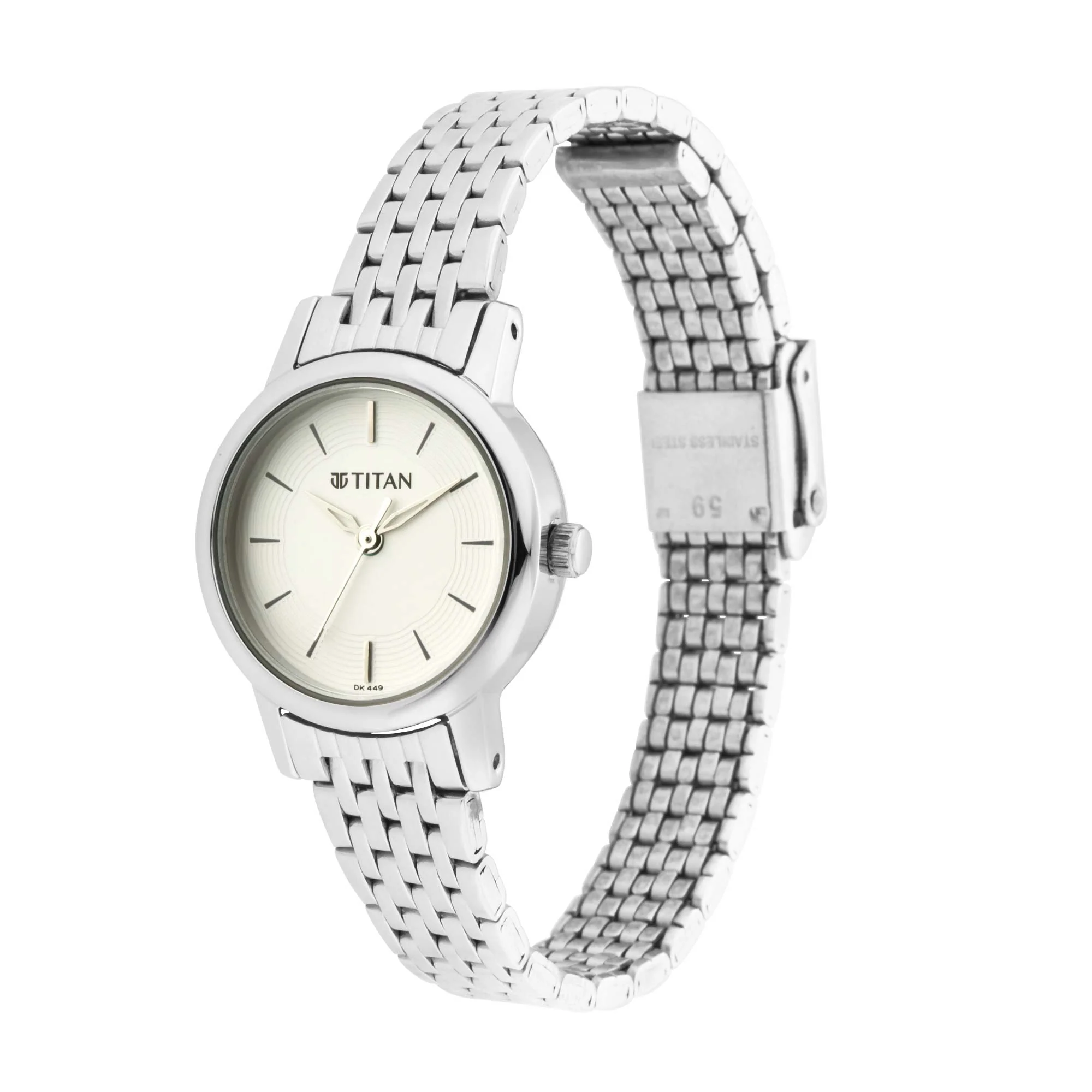 Titan Quartz Analog Silver Dial Metal Strap Watch for Women - Image 3