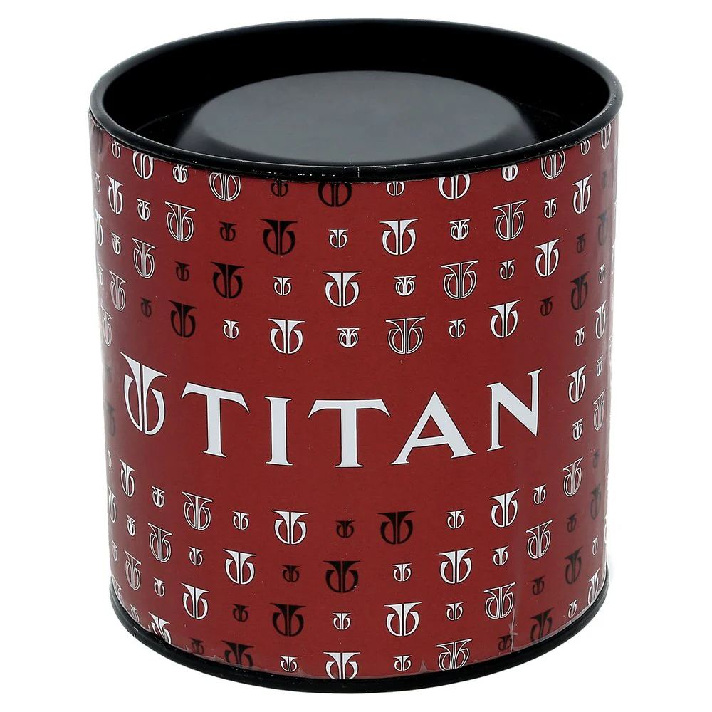 Titan Quartz Analog with Date Black Dial Leather Strap Watch for Men - Image 5