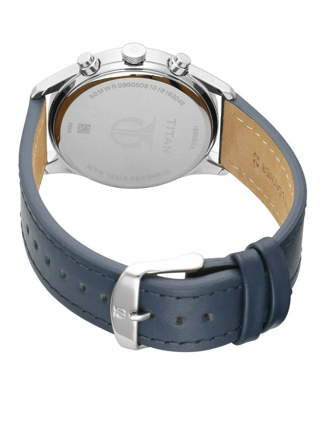 Titan Quartz Multifunction Blue Dial Leather Strap Watch for Men - Image 6
