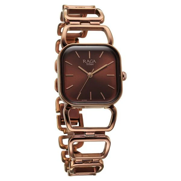 Titan Raga Ascend Quartz Analog Brown Dial With Brown Color Metal Strap Watch For Women - Image 2